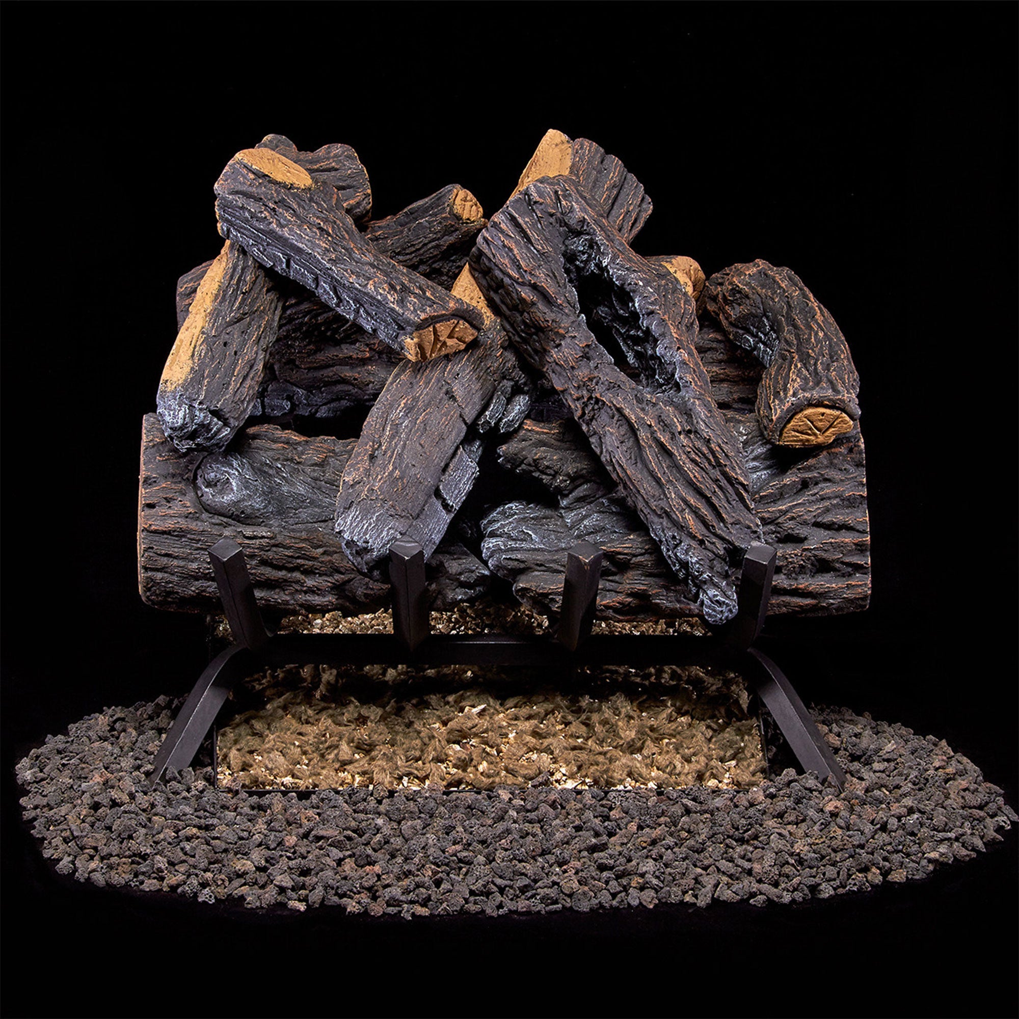 Duluth Forge 18 Inch Vented Natural Gas Log Set with Manual Light, Heartland Oak - VMInnovations