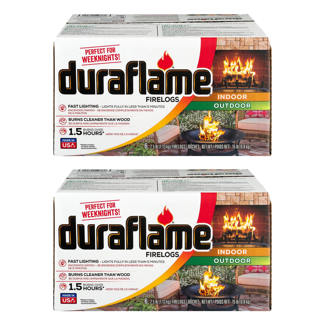 Duraflame 2.5 lbs Indoor Outdoor Fireplace Pit Firelog 3 Hr Burn Time (12 Pack) - VMInnovations