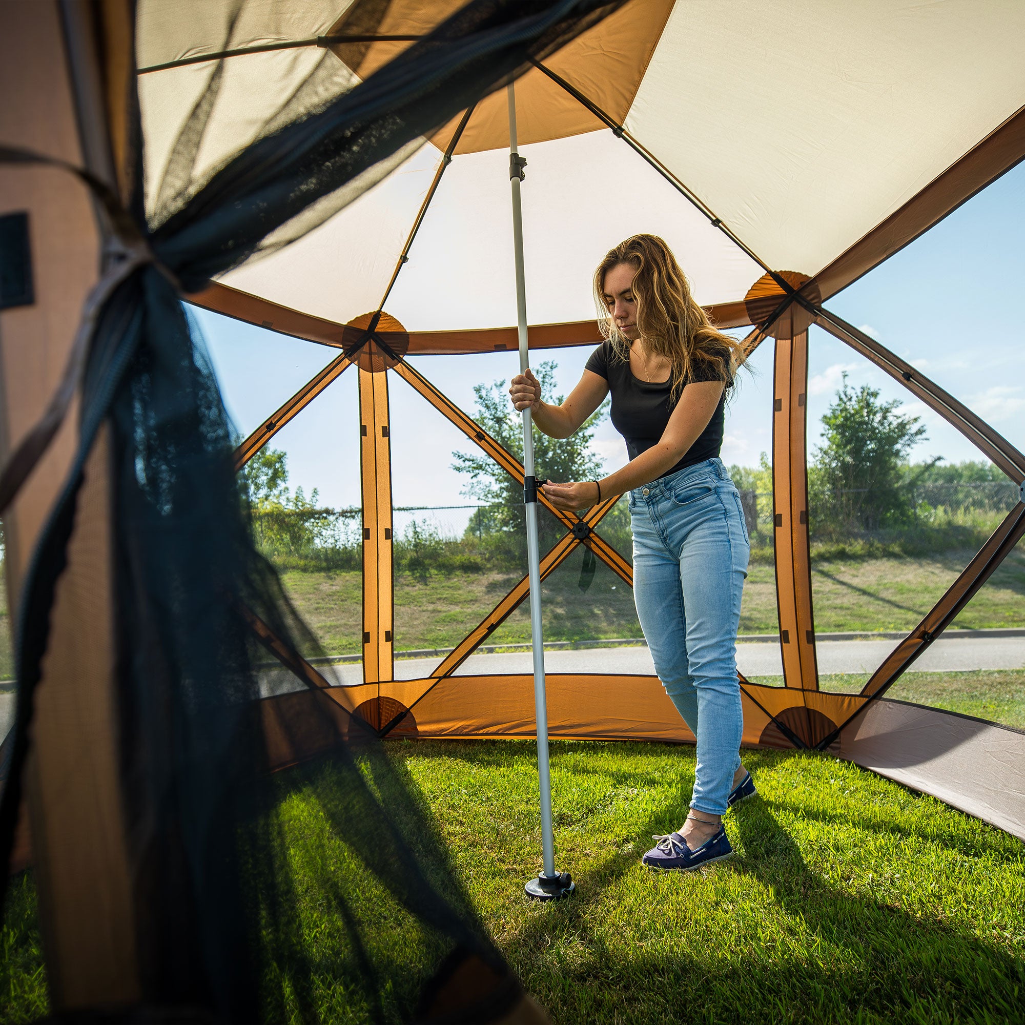 CLAM 17367 ClamLock Extendable Ice Hub Tent Roof Support Pole, Accessory Only - VMInnovations