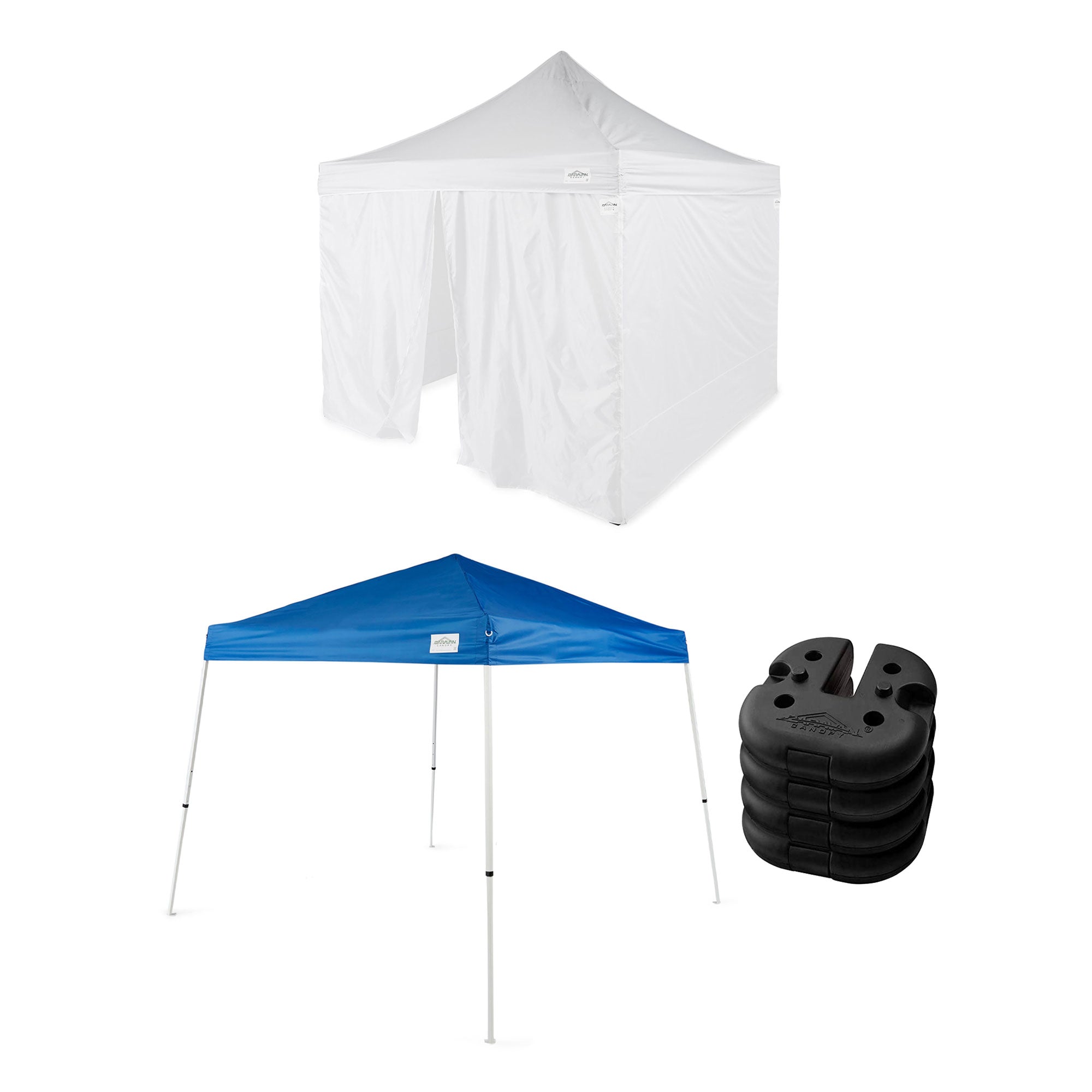 Caravan Canopy V Series Sidewalls w/V Series 2 Angled Leg Canopy & 4 6lb. Plates