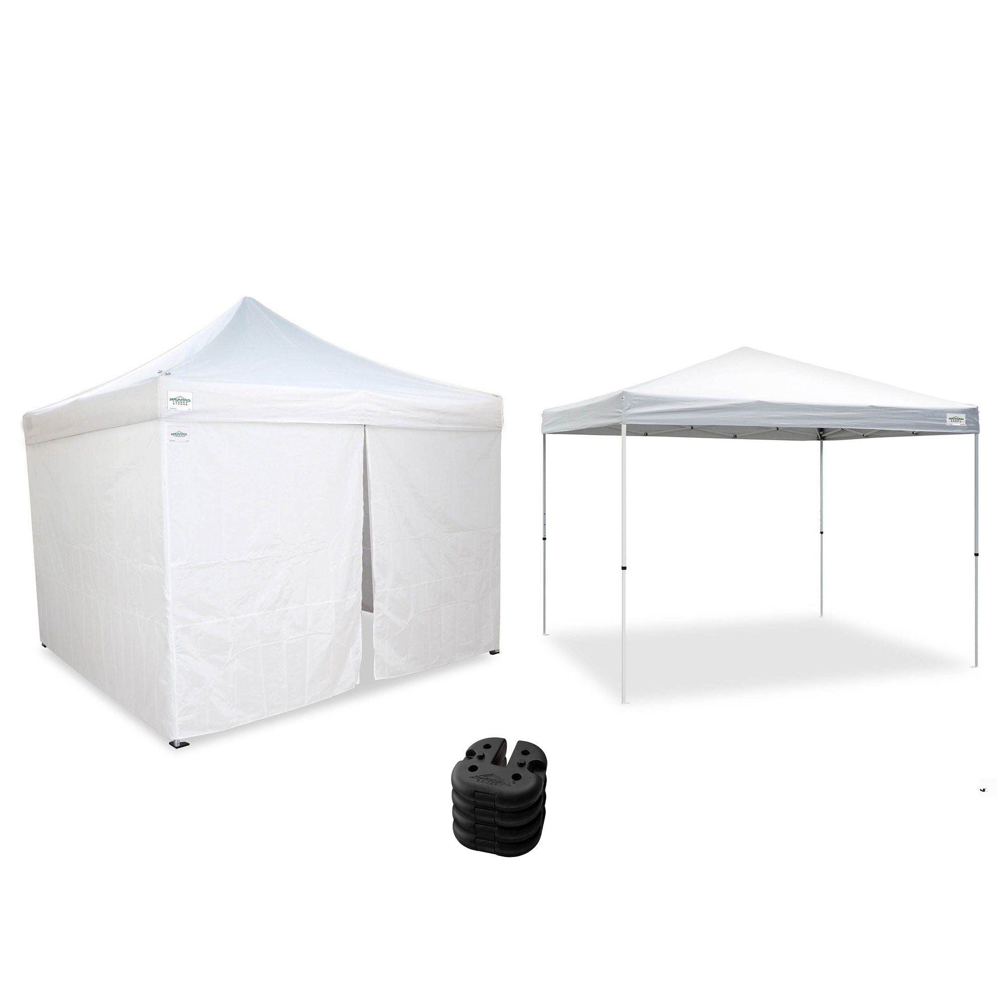 Caravan Canopy V Series Sidewalls & Straight Pop-Up Leg Tent w/Set of 4 Weights - VMInnovations