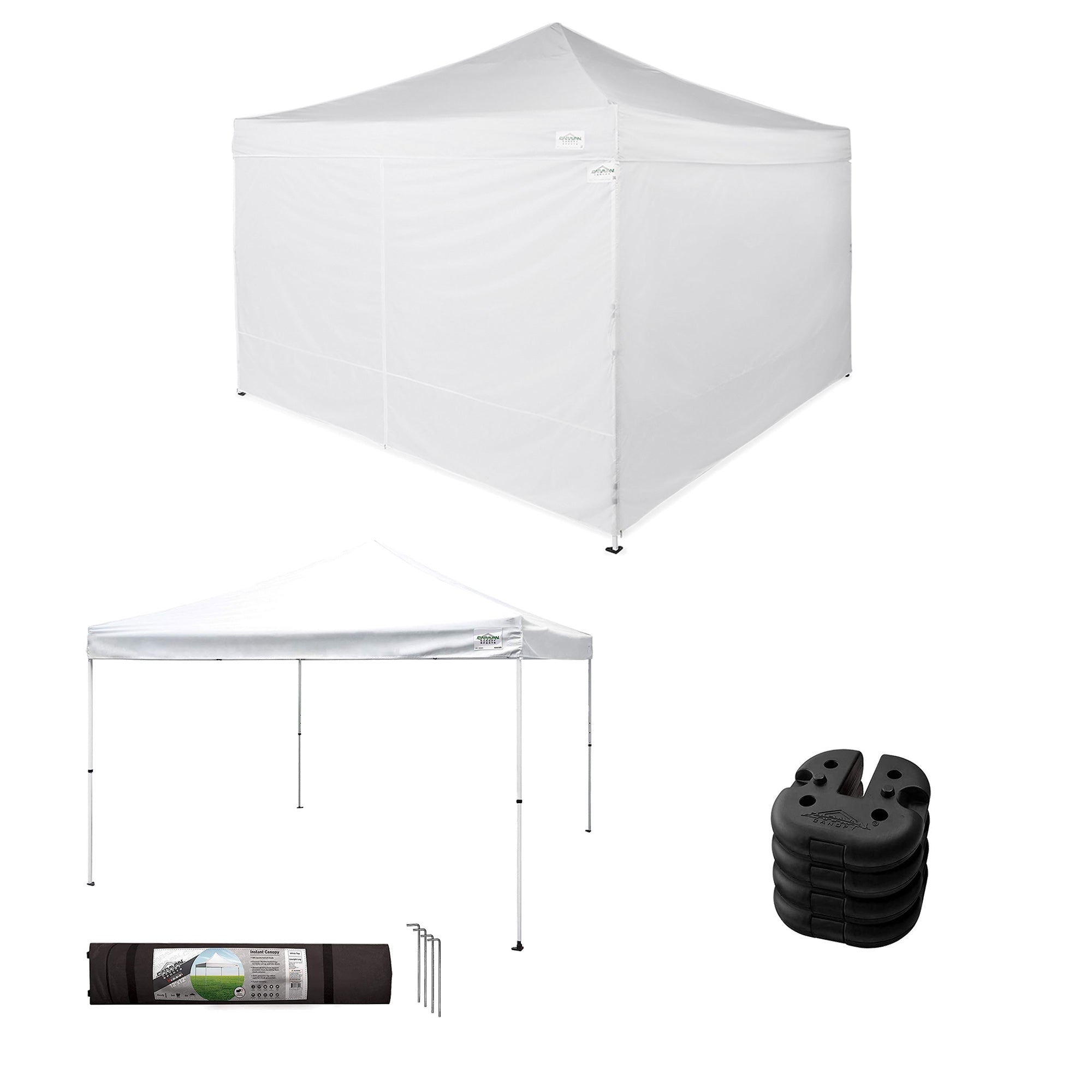 Caravan Canopy Straight Leg Instant Canopy and Sidewalls w/Set of 4 Weights - VMInnovations