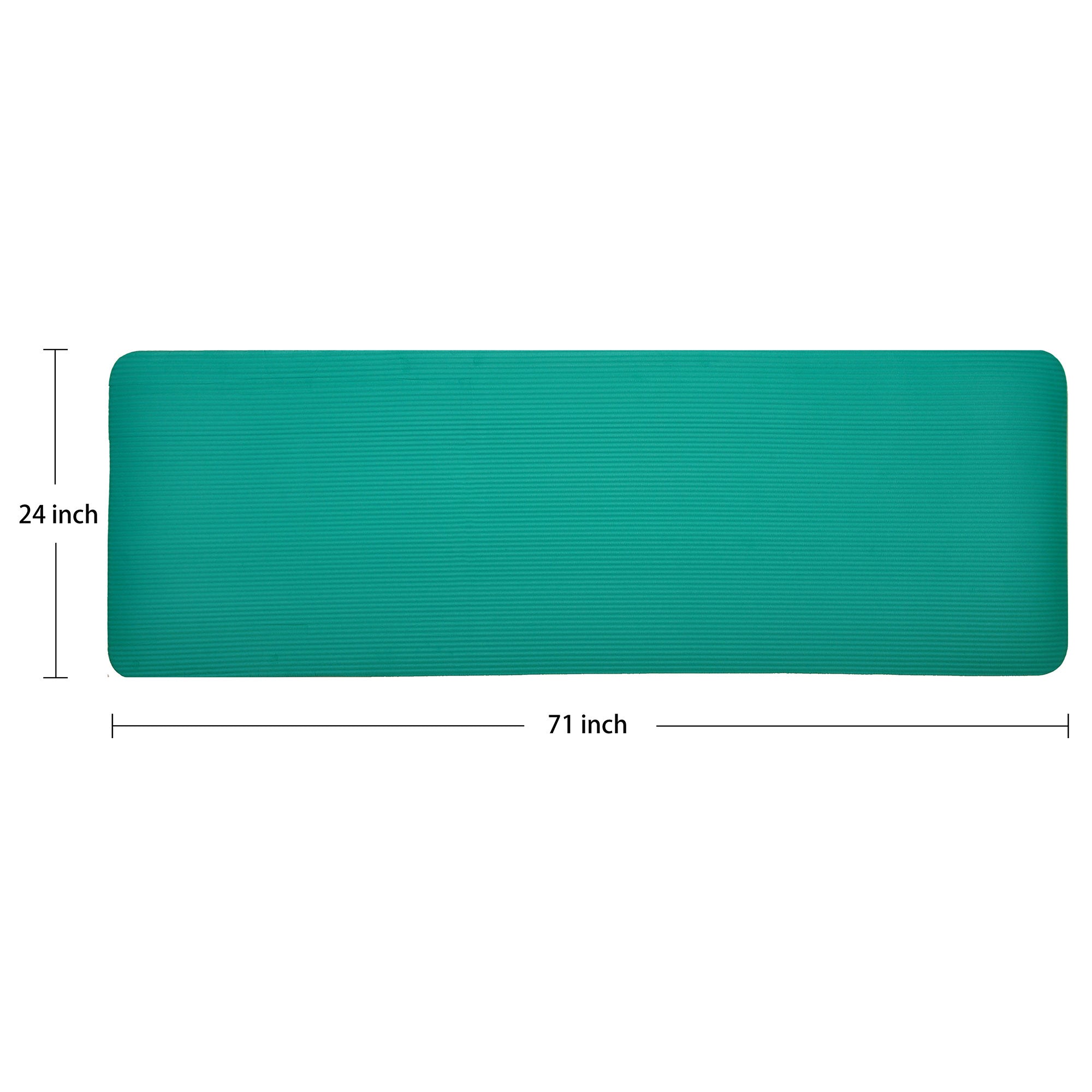 Signature 1" Extra Thick Exercise Fitness Yoga Mat w/ Carry Strap, Green (Used) - VMInnovations