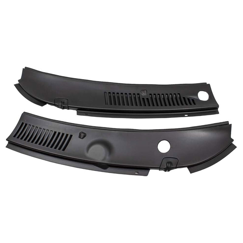 Brock 2 Piece Cowl Grille Assembly Replacement for 99 to 04 Ford Mustang, Black