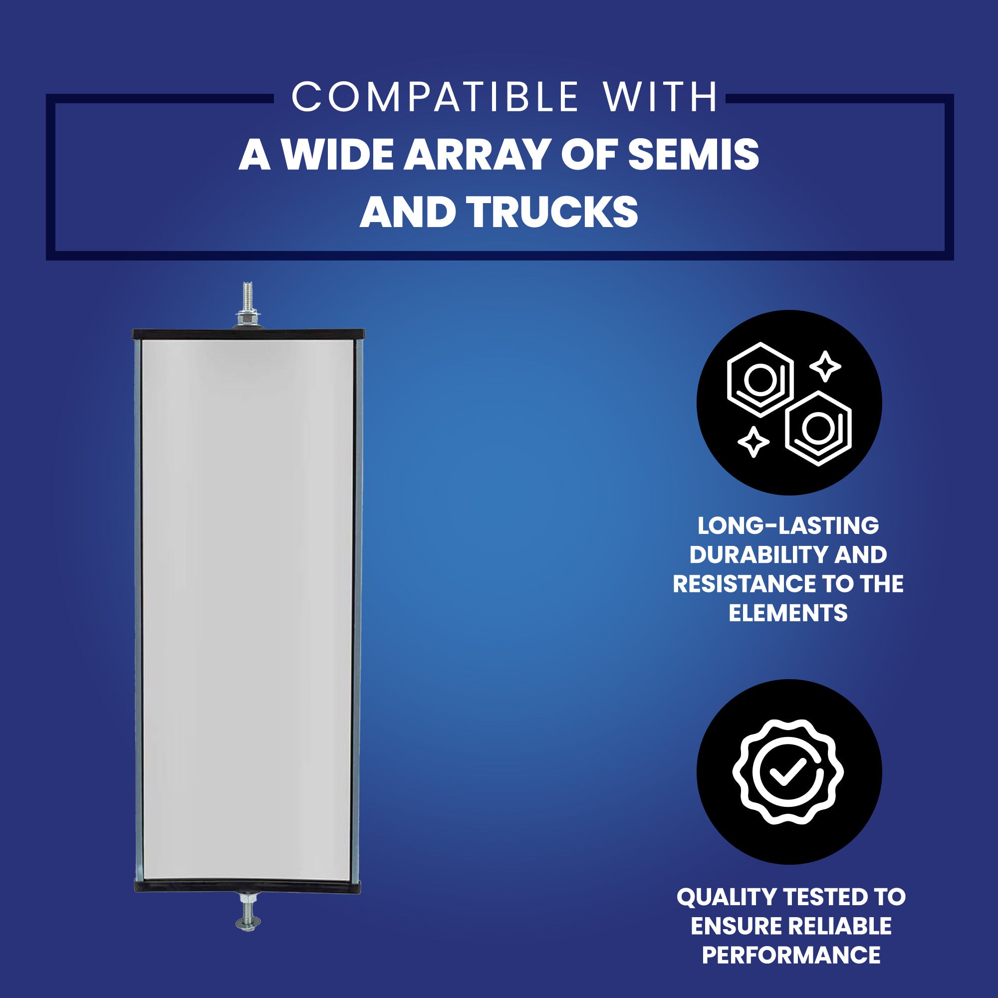 Brock Universal West Coast Stainless Aluminum Truck Mirror, 6.5" x 16" (2 Pack)