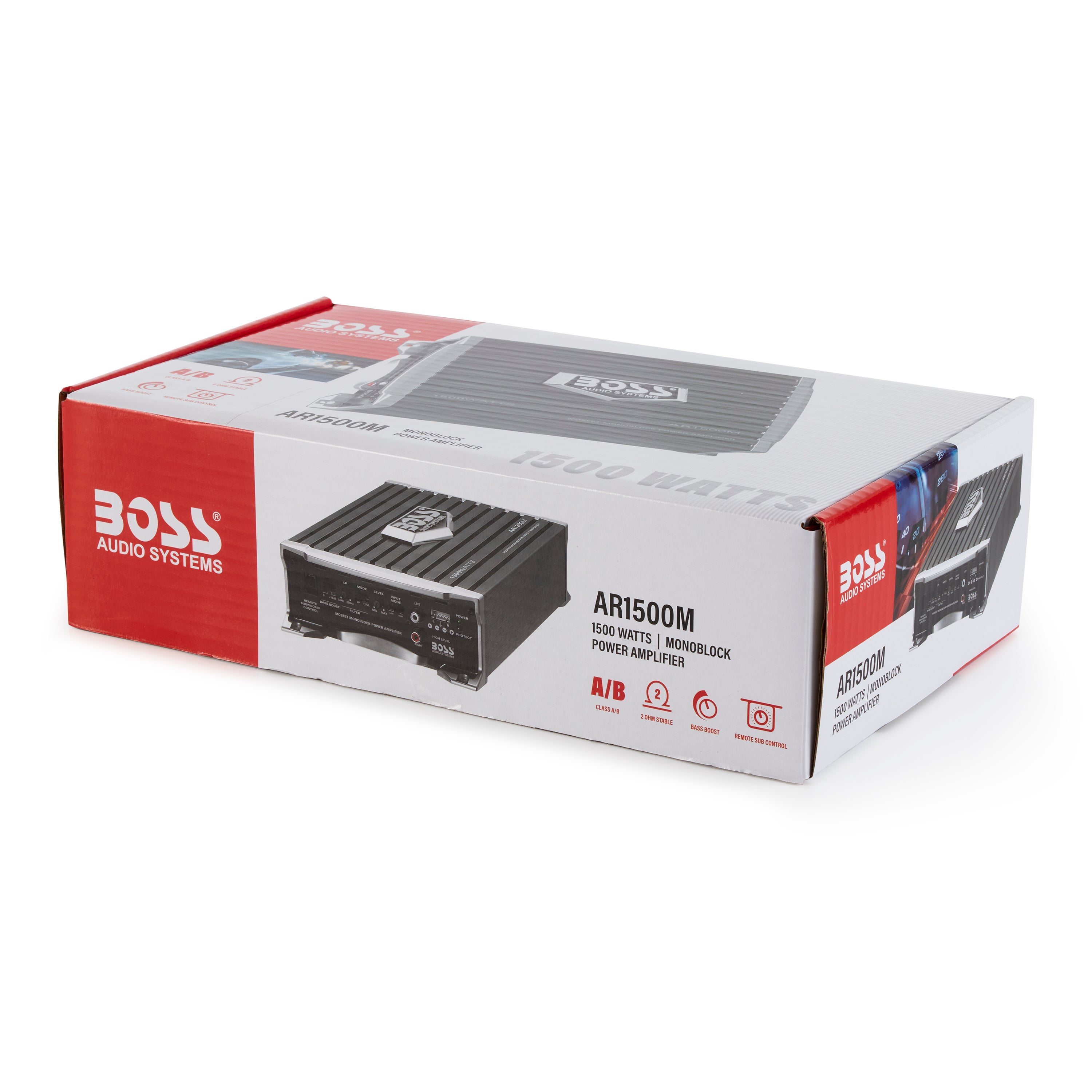 Boss Audio AR1500M Armor 1500 Watt Mono A/B MOSFET Power Car Amplifier & Remote