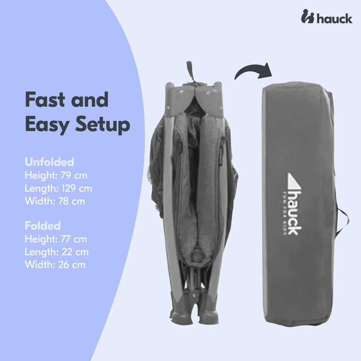 hauck Play N Relax Center Portable Baby Playard Crib with Travel Bag, Charcoal - VMInnovations