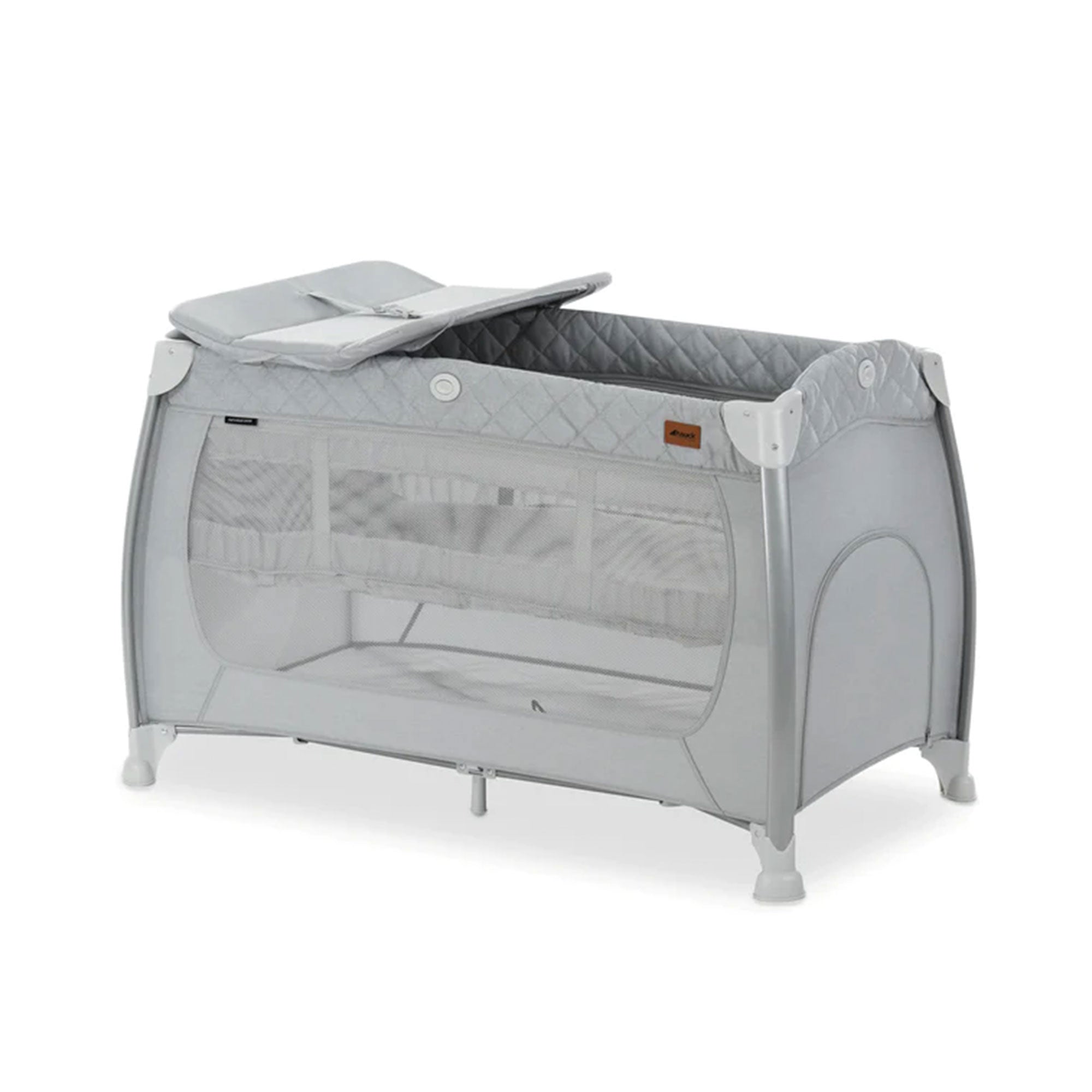 hauck Play N Relax Portable Baby Crib w/ Travel Bag, Quilted Grey (Open Box) - VMInnovations