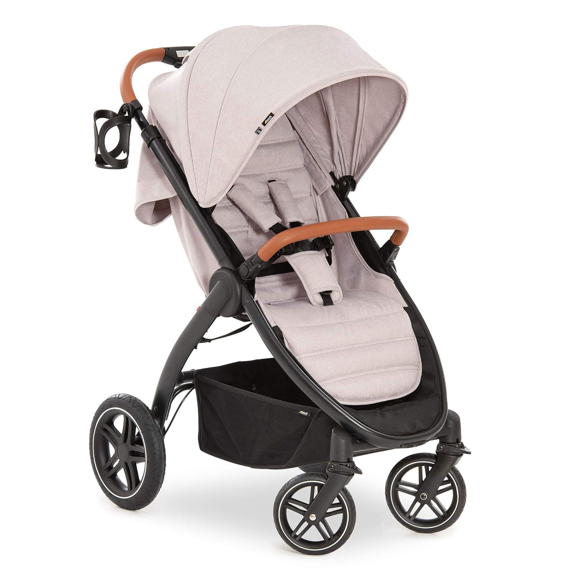 hauck Uptown Deluxe Folding Stroller w/Cup Holder and Canopy,Beige (Open Box) - VMInnovations