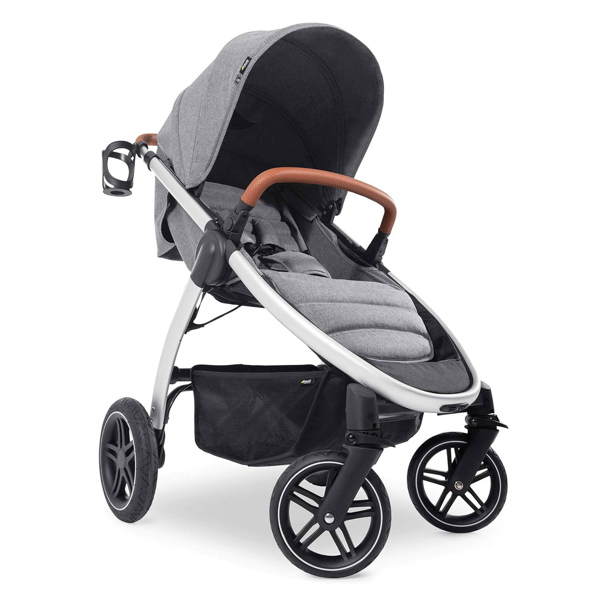 hauck Uptown Deluxe Folding Stroller with Cup Holder and Canopy, Grey (Open Box) - VMInnovations