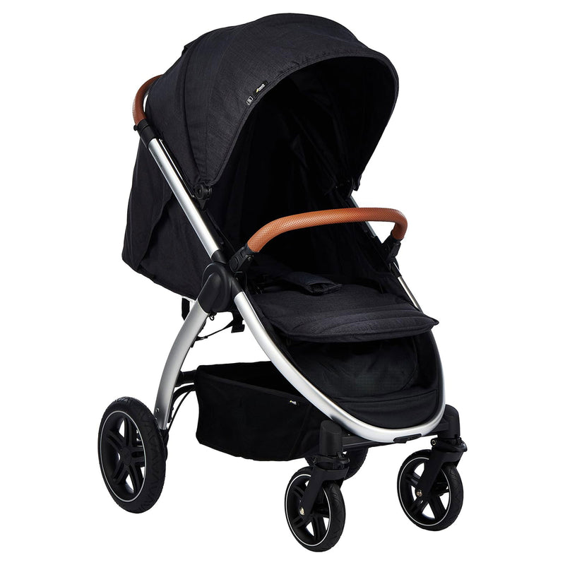 hauck Uptown Deluxe Folding Stroller with Cup Holder and Canopy, Melange Black
