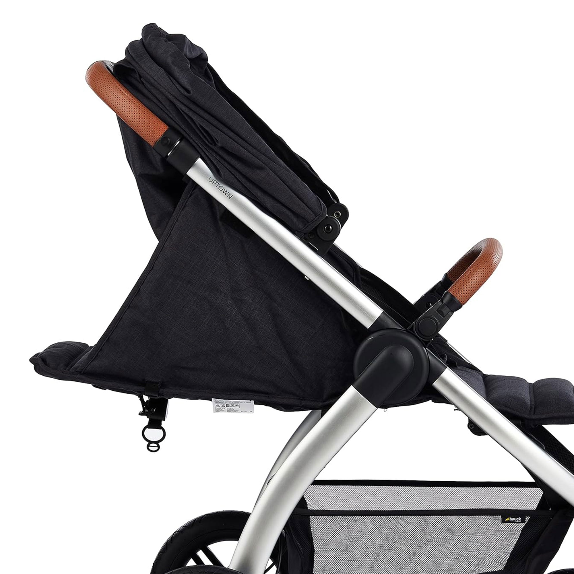 hauck Uptown Deluxe Folding Stroller with Cup Holder and Canopy, Melange Black - VMInnovations