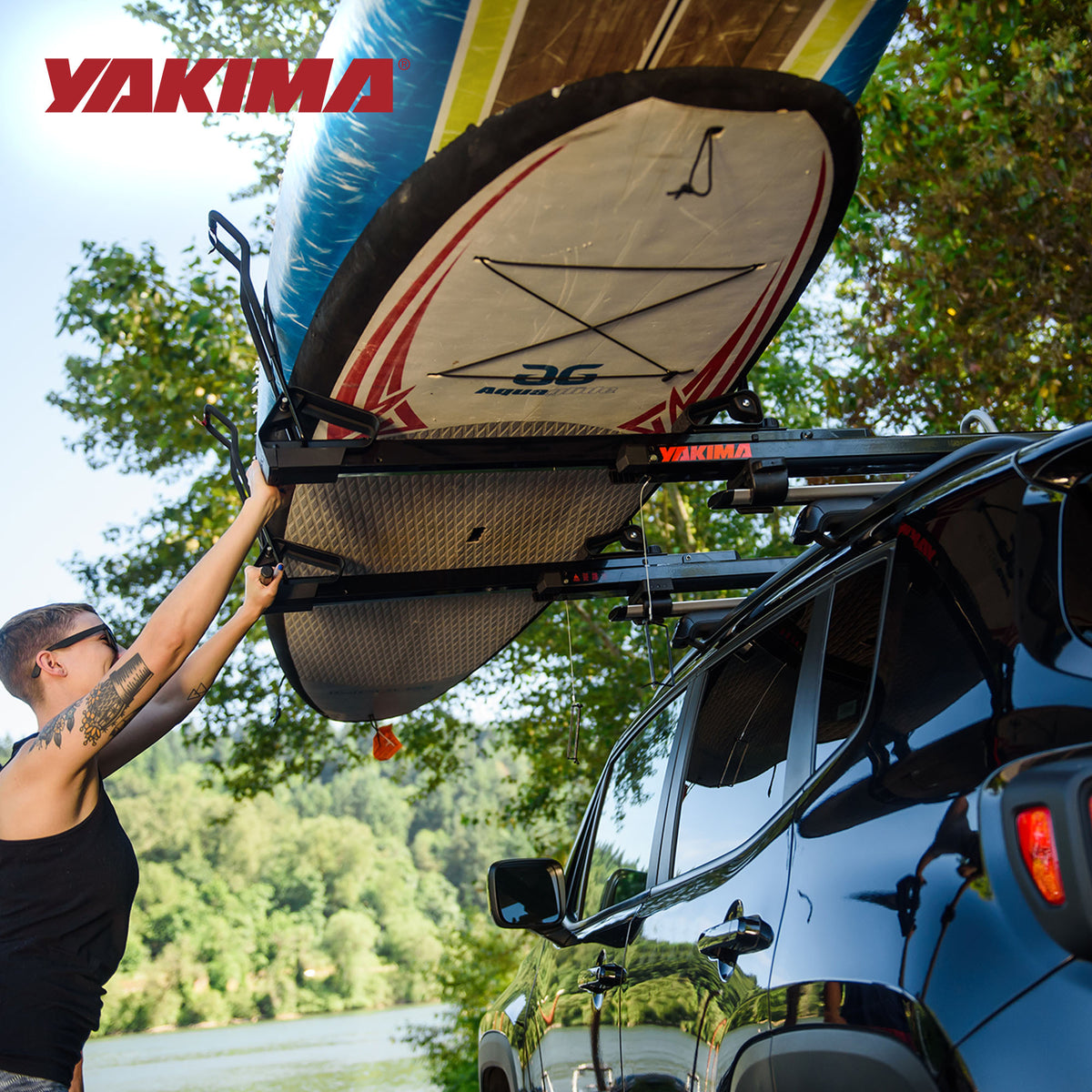 Yakima Load Assist Kayak and SUP Rooftop Mount Rack for Vehicles,Black(Open Box)