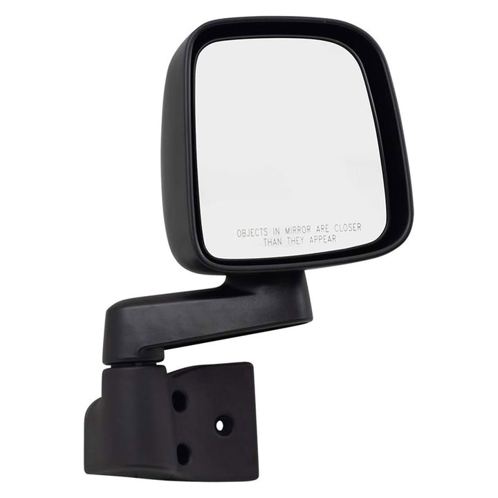 Brock Textured Replacement Manual Mirror Set for Jeep Wrangler 03 to 06, Black - VMInnovations
