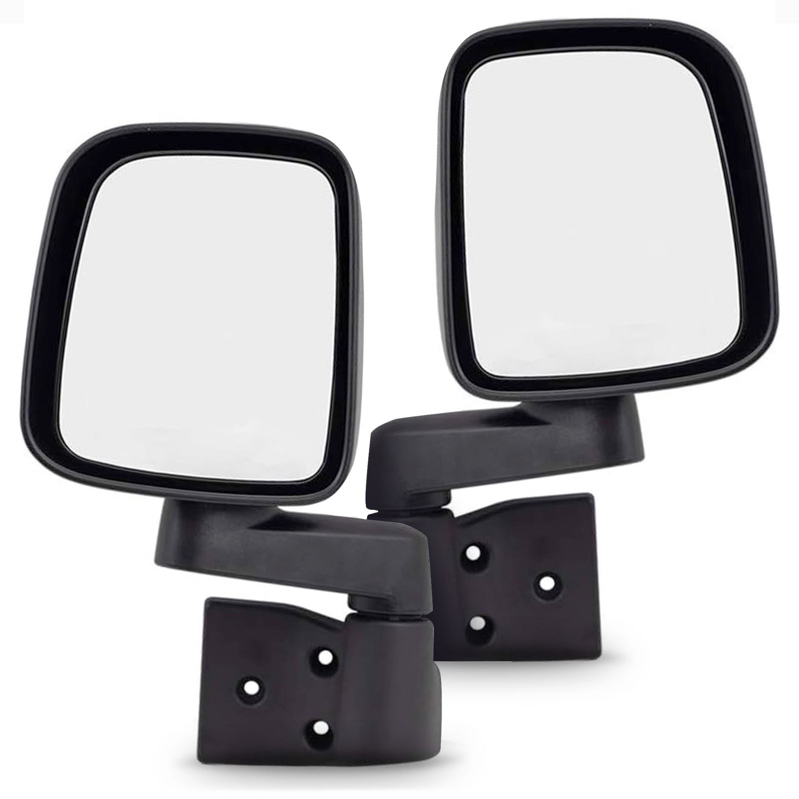 Brock Textured Replacement Manual Mirror Set for Jeep Wrangler 03 to 06, Black - VMInnovations