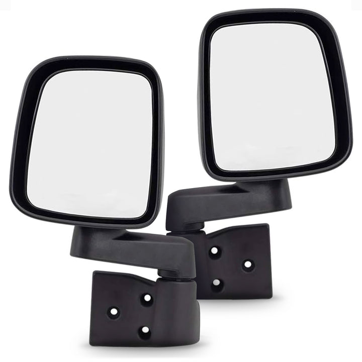 Brock Textured Replacement Manual Mirror Set for Jeep Wrangler 03 to 06, Black - VMInnovations