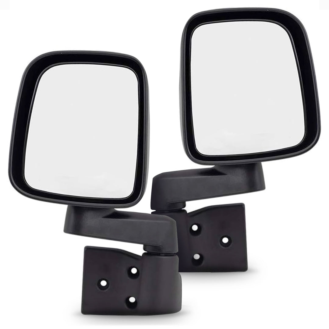 Brock Textured Replacement Manual Mirror Set for Jeep Wrangler 03 to 06, Black - VMInnovations