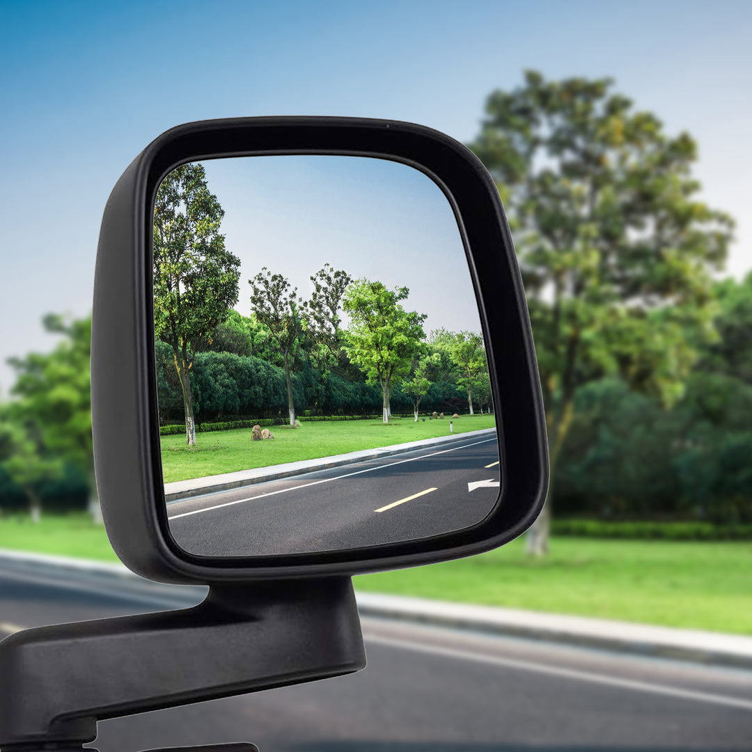 Brock Textured Replacement Manual Mirror Set for Jeep Wrangler 03 to 06, Black - VMInnovations