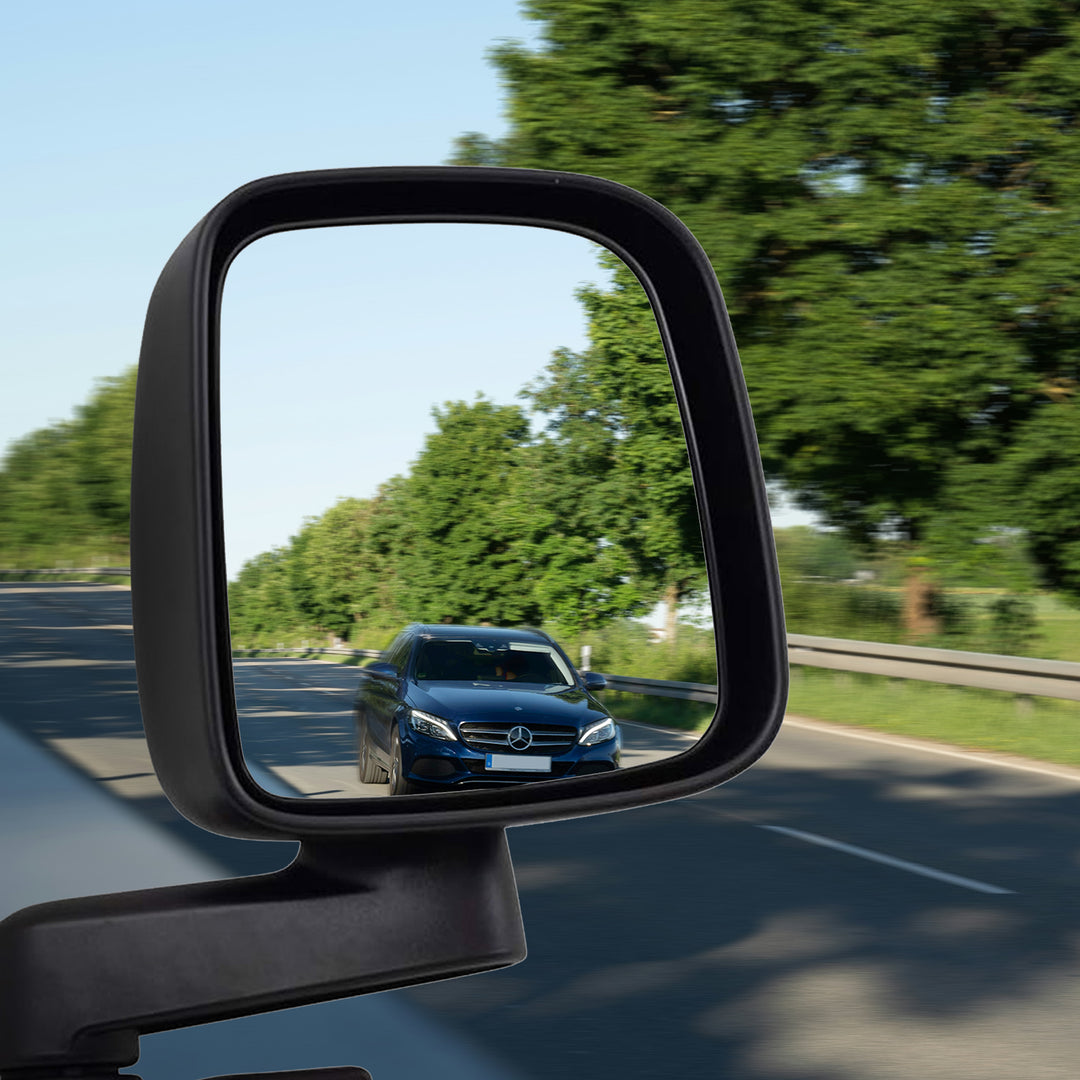 Brock Textured Replacement Manual Mirror Set for Jeep Wrangler 03 to 06, Black - VMInnovations