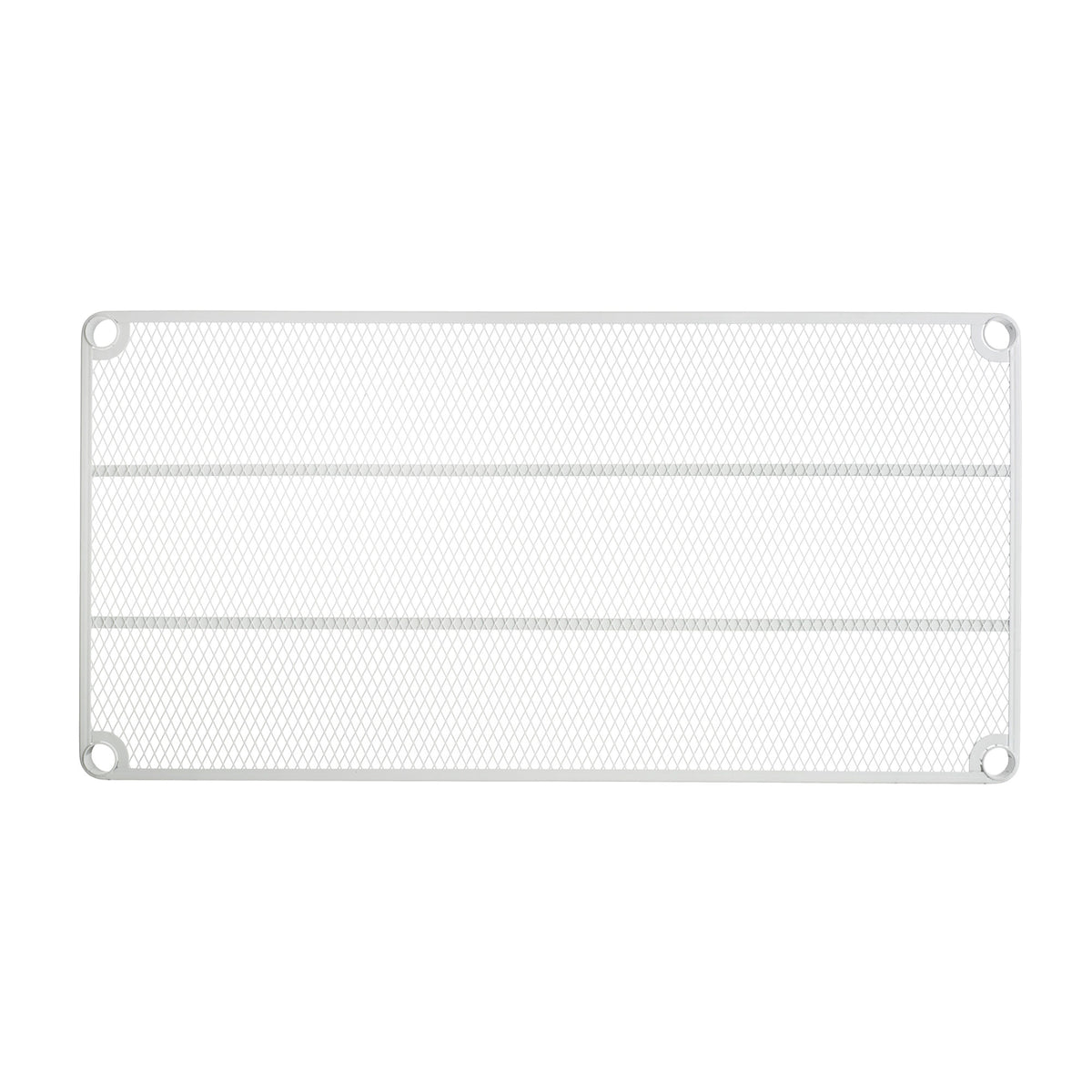 Design Ideas MeshWorks Metal Storage Utility Wood Top Shelving Unit Rack, White