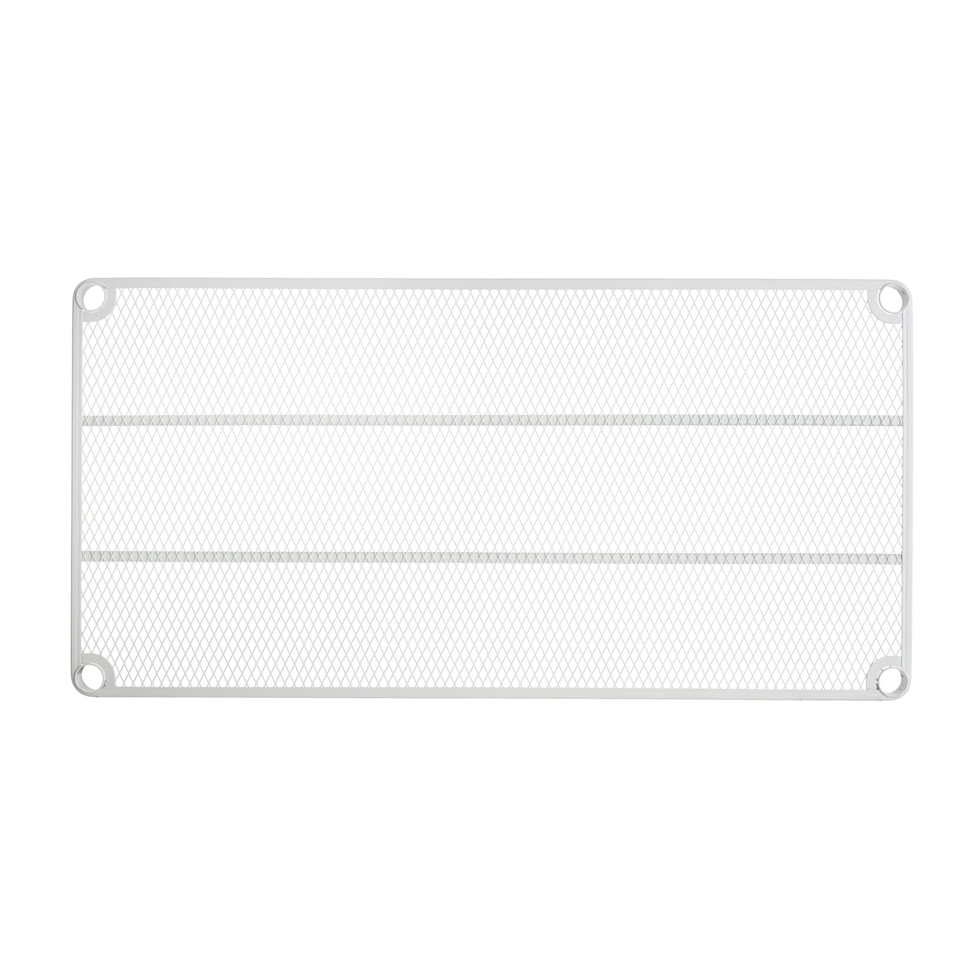 Design Ideas MeshWorks Metal Storage Utility Wood Top Shelving Unit Rack, White - VMInnovations