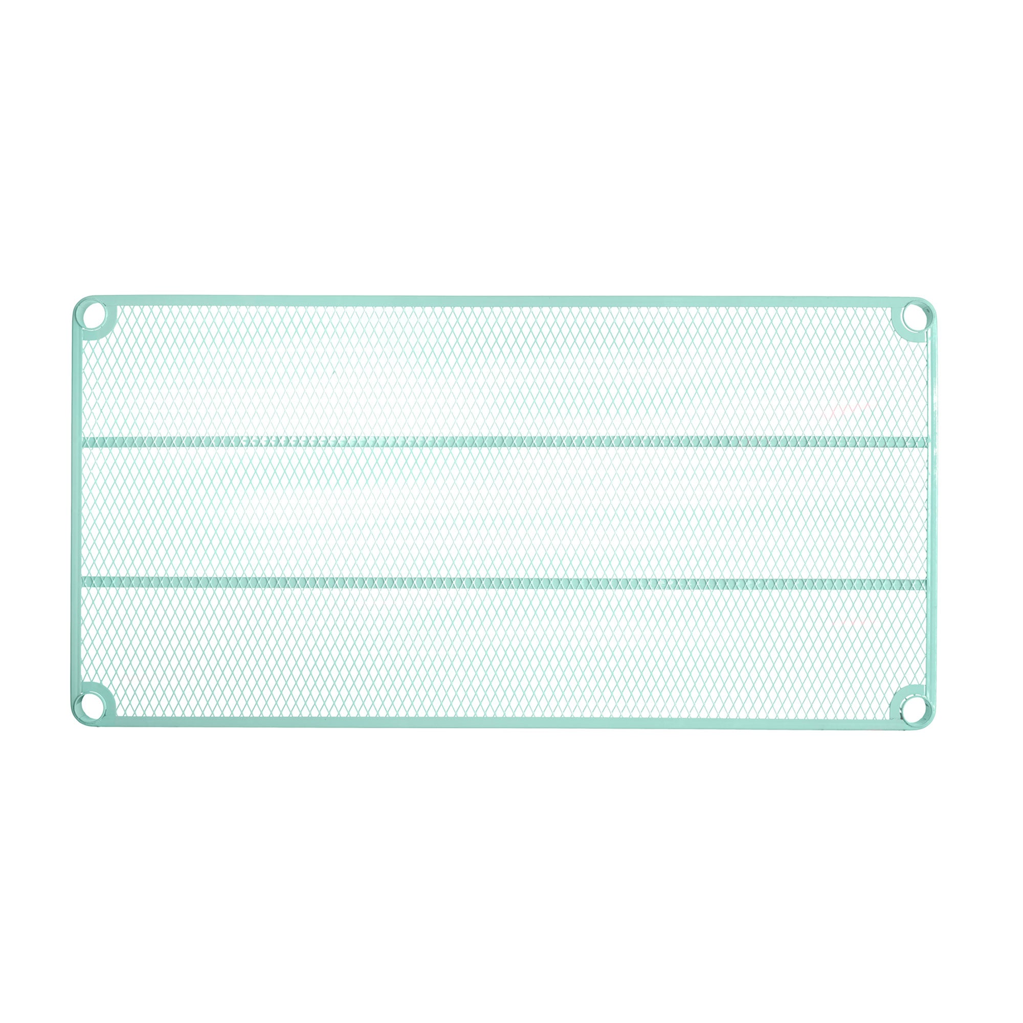 Design Ideas MeshWorks Metal Storage Utility Wood Top Shelving Unit Rack, Green - VMInnovations