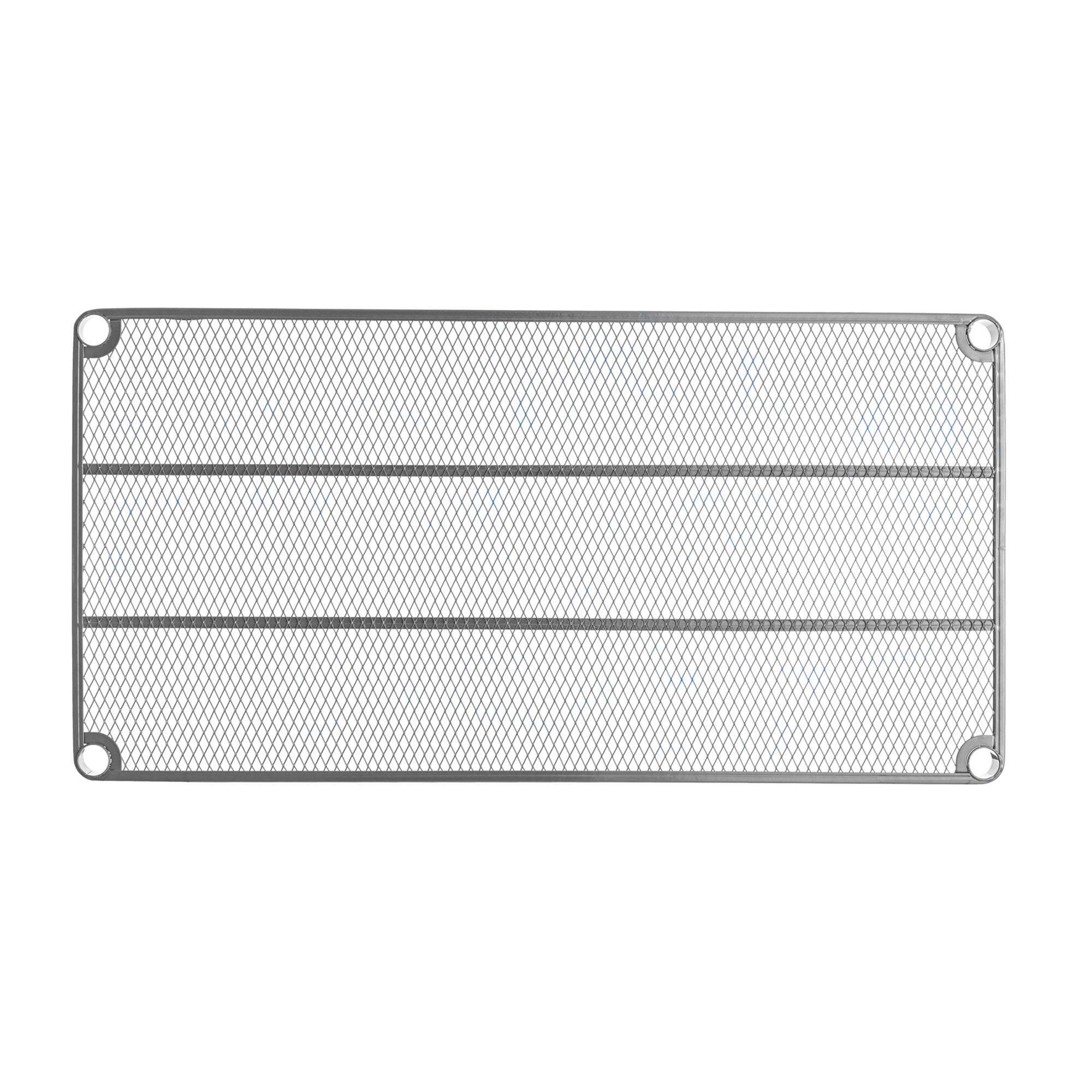 Design Ideas MeshWorks Metal Storage Wood Top Shelving Rack, Silver (Open Box)