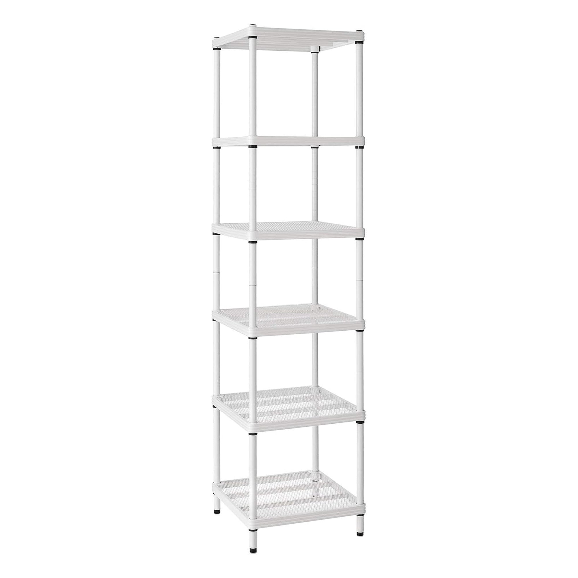 Design Ideas 6 Tier Tower Metal Storage Shelving Unit Rack, White (Used) - VMInnovations