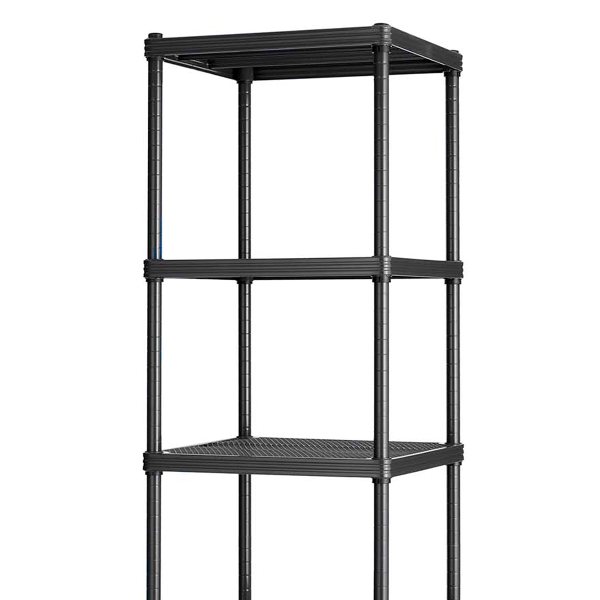Design Ideas MeshWorks 6 Tier Tower Metal Storage Shelving Unit Rack, Black - VMInnovations