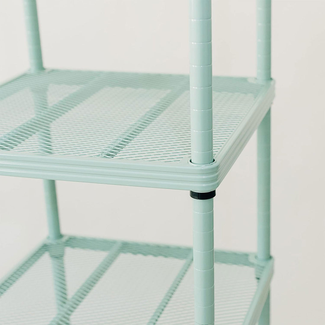 Design Ideas MeshWorks 6 Tier Tower Metal Storage Shelving Unit Rack, Green - VMInnovations