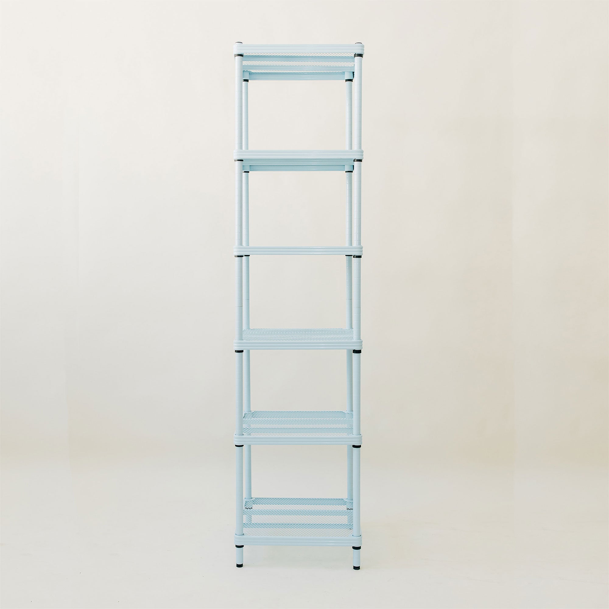 Design Ideas MeshWorks 6 Tier Tower Metal Storage Shelving Unit Rack, Sky Blue - VMInnovations