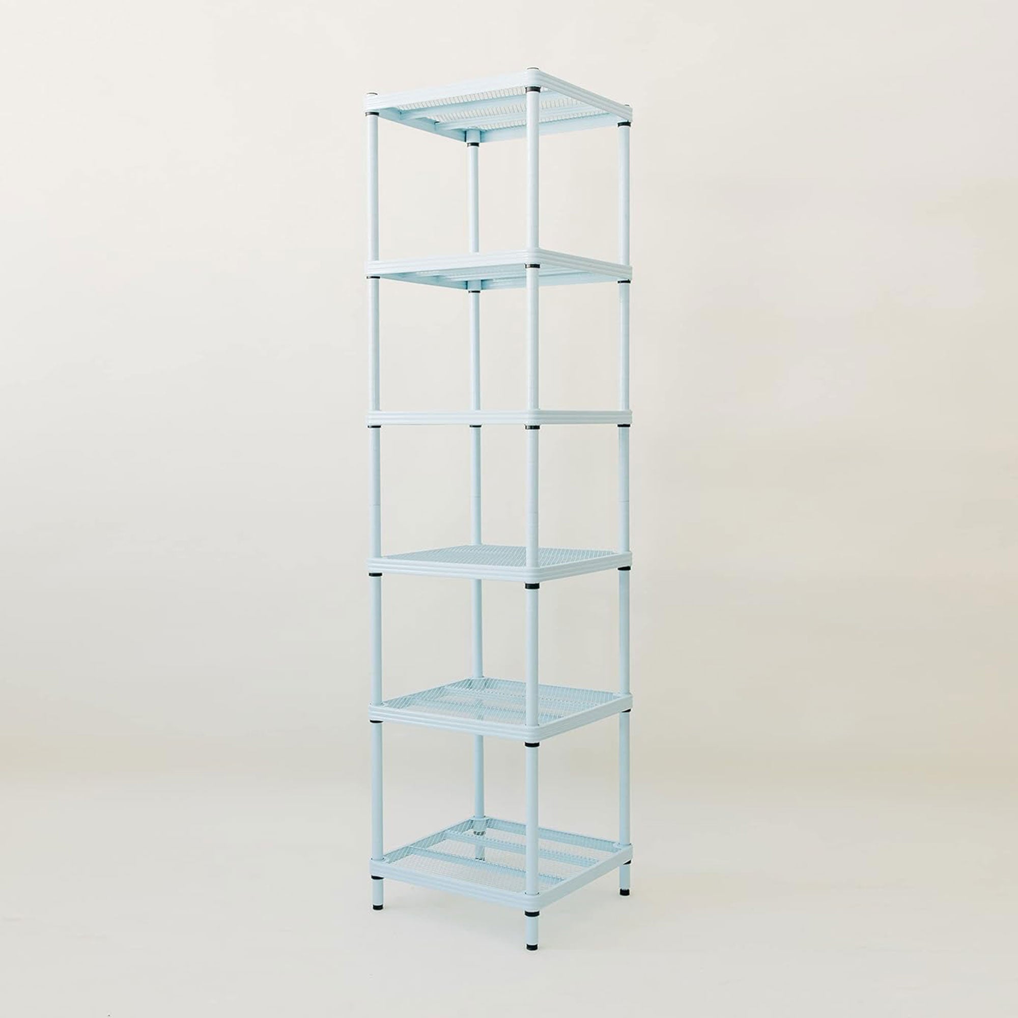 Design Ideas MeshWorks 6 Tier Tower Metal Storage Shelving Unit Rack, Sky Blue - VMInnovations