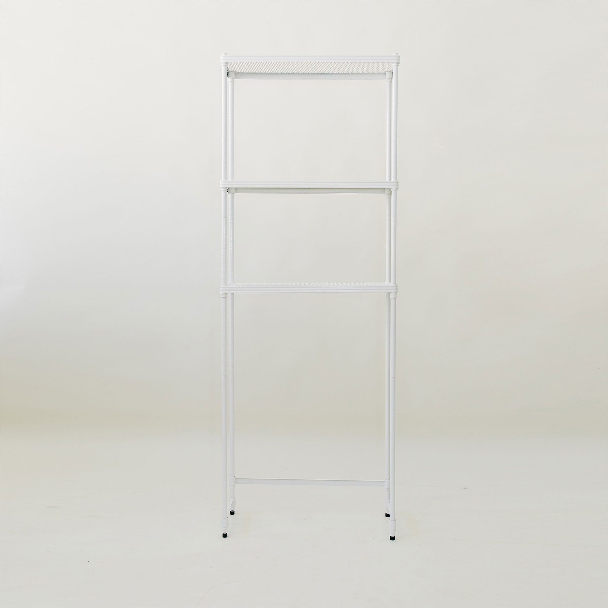 Design Ideas MeshWorks 3 Tier Metal Bathroom Storage Shelving Unit Rack, White - VMInnovations