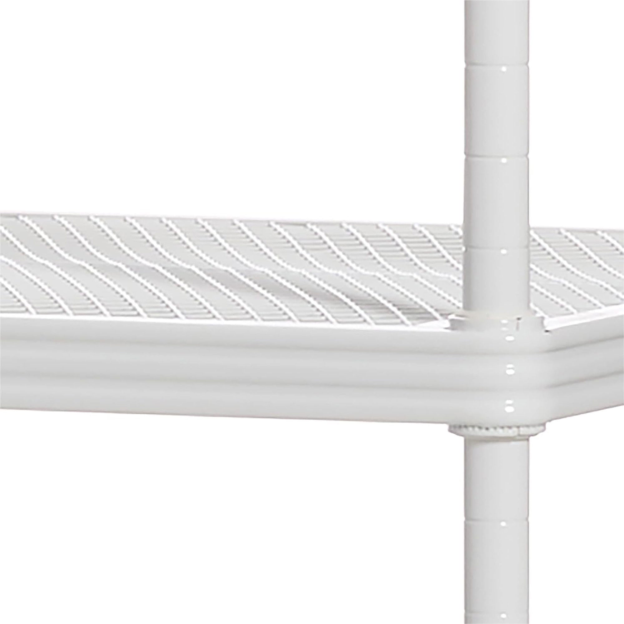 Design Ideas MeshWorks 5 Tier Metal Shelving Unit Bookshelf, White (For Parts) - VMInnovations