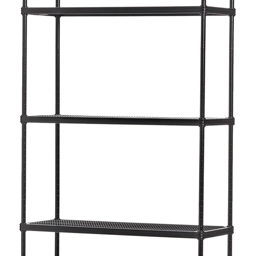 Design Ideas MeshWorks 5 Tier Metal Storage Shelving Unit Rack Bookshelf, Black - VMInnovations