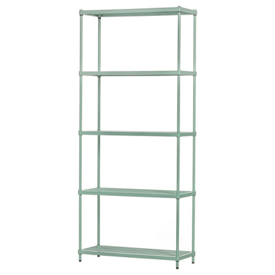 Design Ideas MeshWorks 5 Tier Metal Storage Shelving Unit Rack Bookshelf, Green