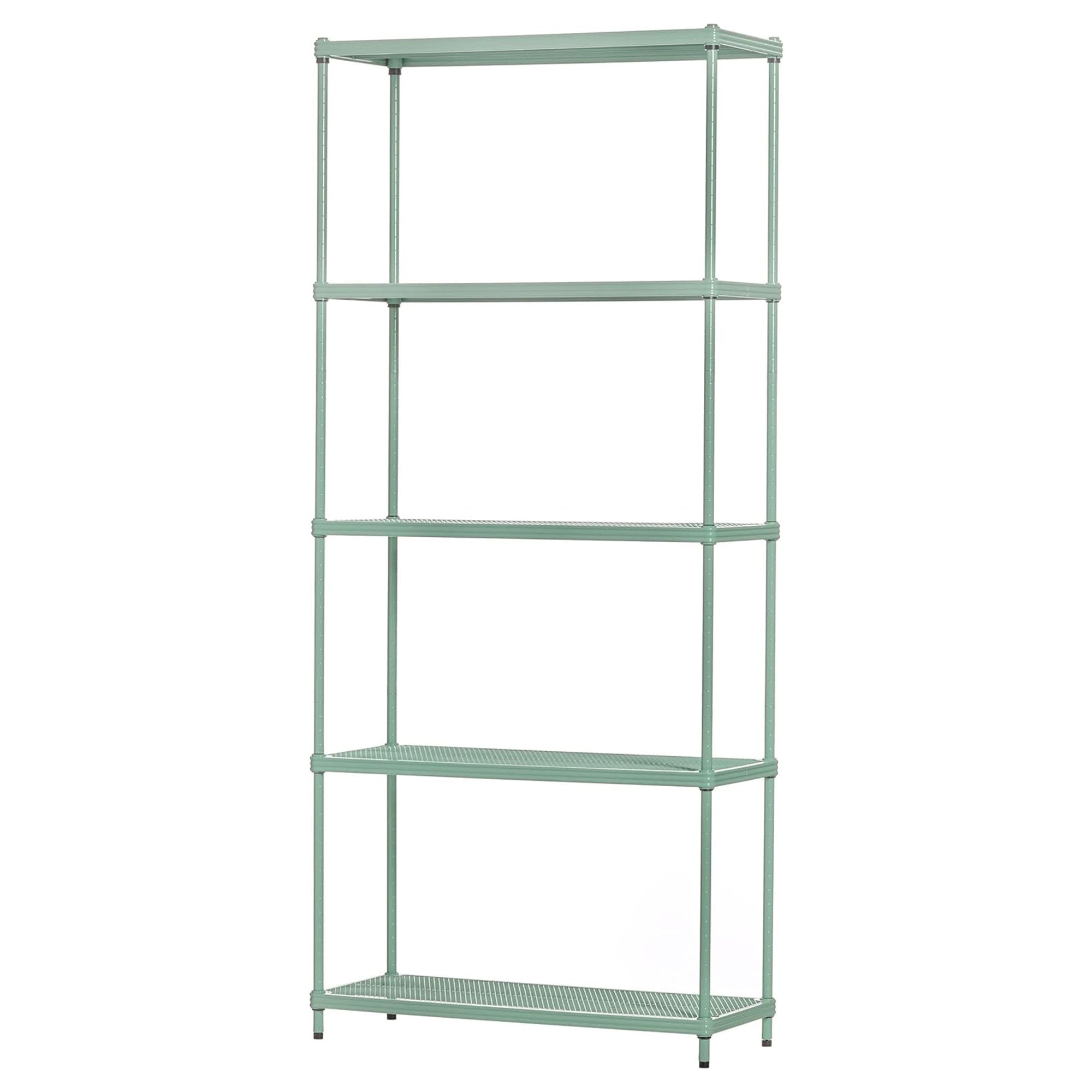 Design Ideas 5 Tier Metal Storage Shelving Unit Rack Bookshelf, Green(For Parts) - VMInnovations