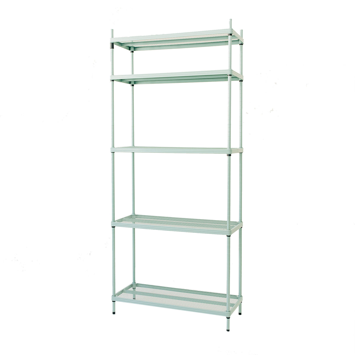 Design Ideas MeshWorks 5 Tier Metal Storage Shelving Rack, Green (Open Box) - VMInnovations