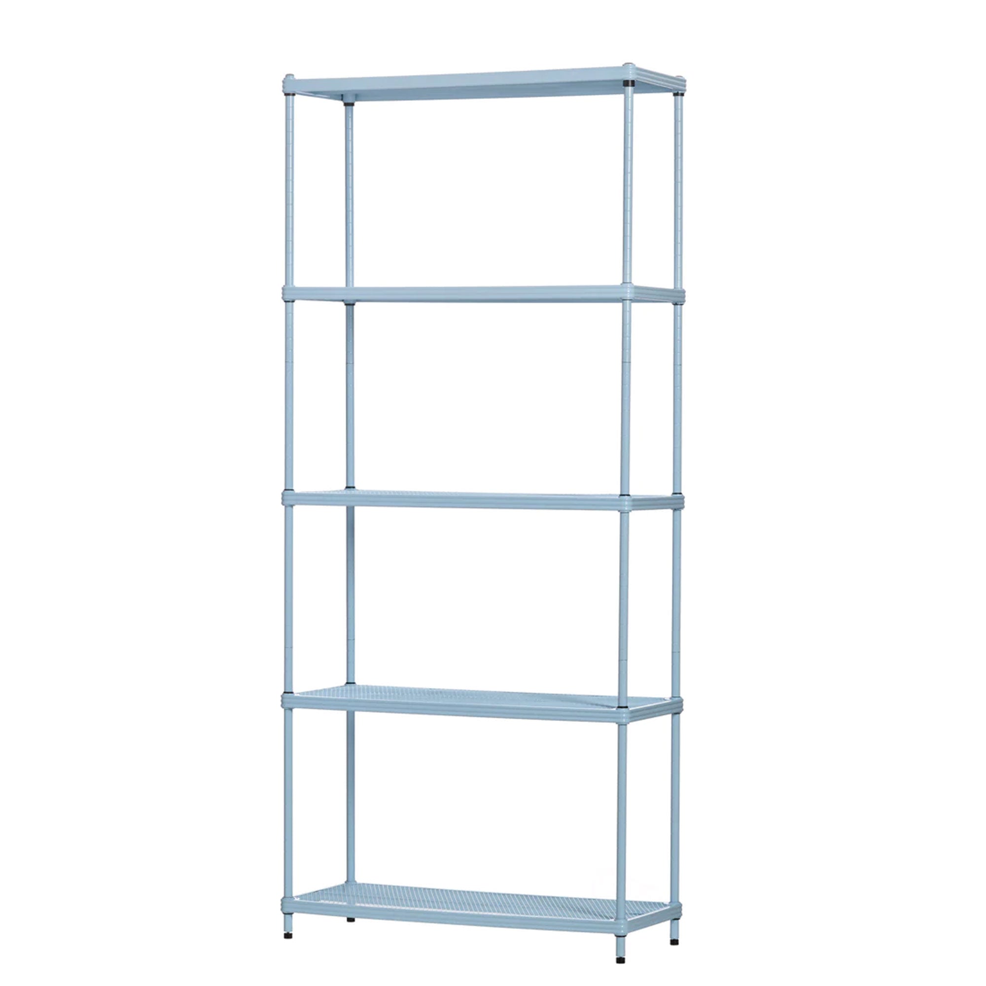 Design Ideas MeshWorks 5 Tier Metal Storage Shelving Unit Rack, Blue (Open Box) - VMInnovations