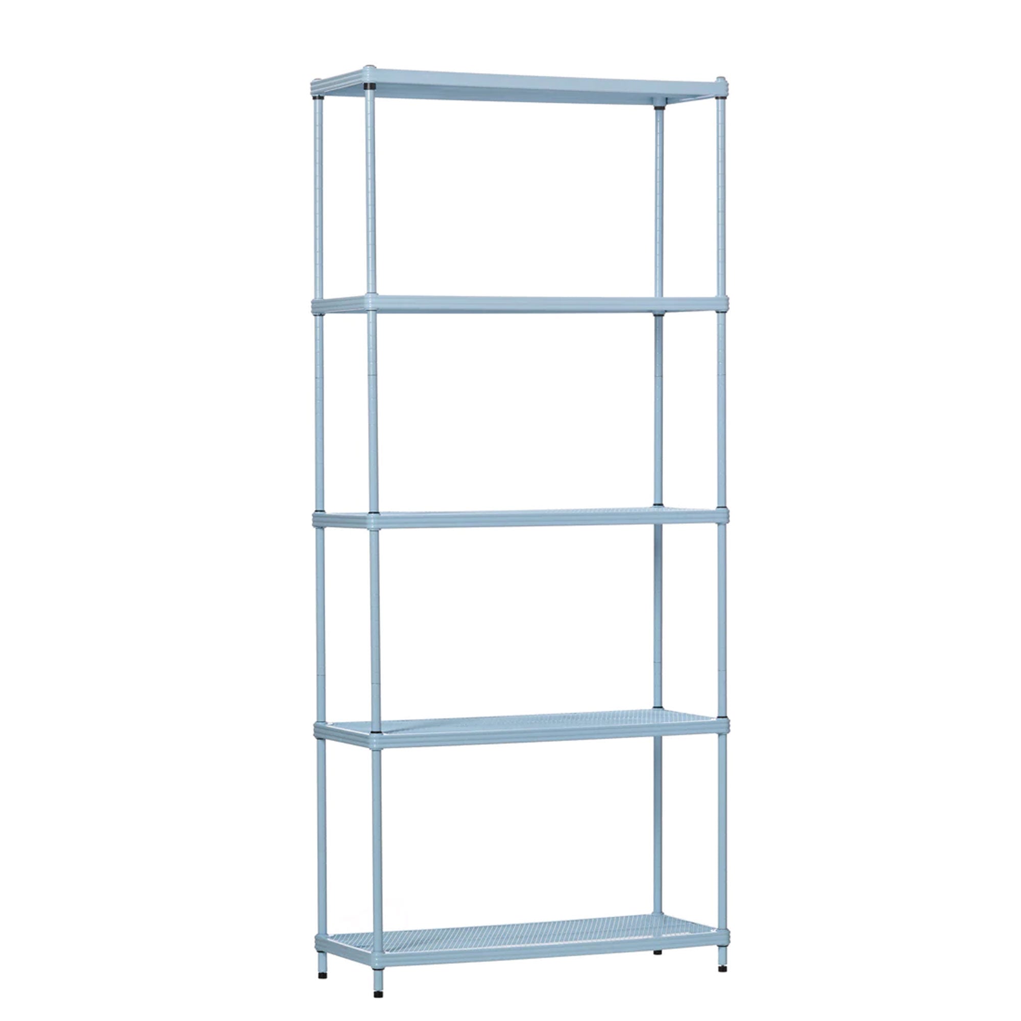 Design Ideas MeshWorks 5 Tier Metal Storage Shelving Unit Rack Bookshelf, Blue - VMInnovations