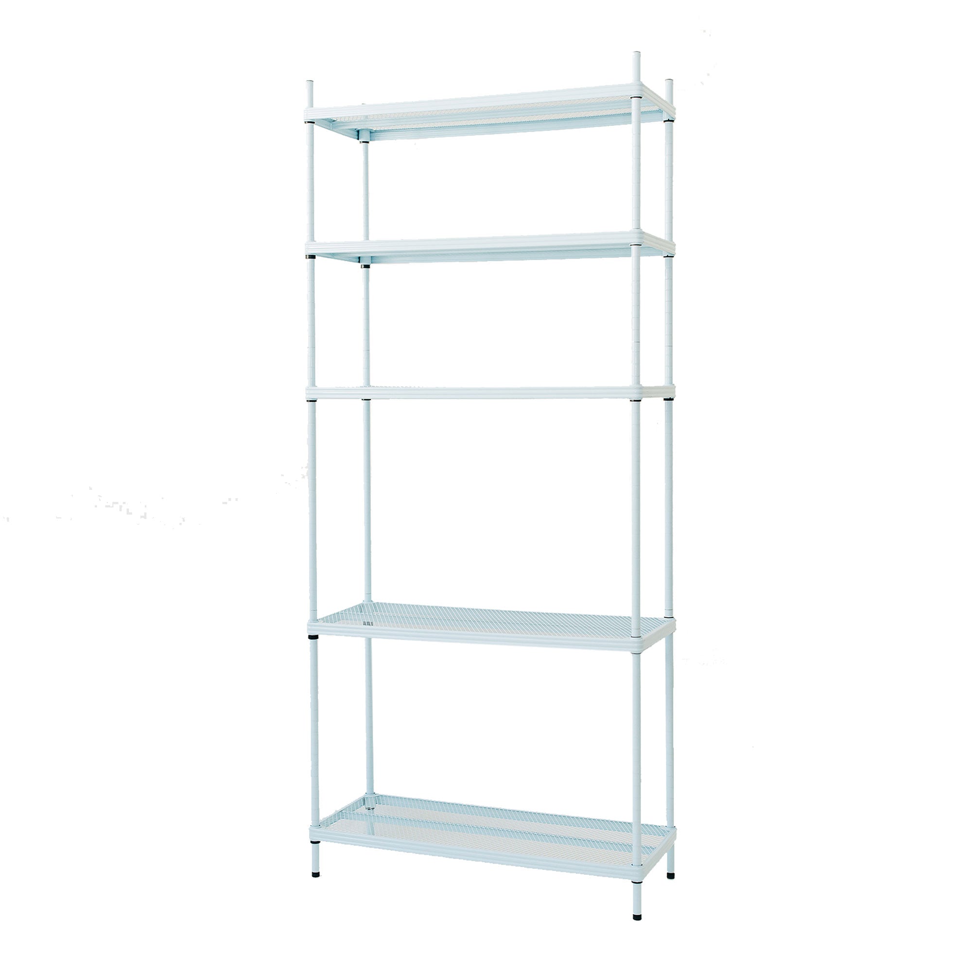 Design Ideas MeshWorks 5 Tier Metal Storage Shelving Unit Rack Bookshelf, Blue - VMInnovations