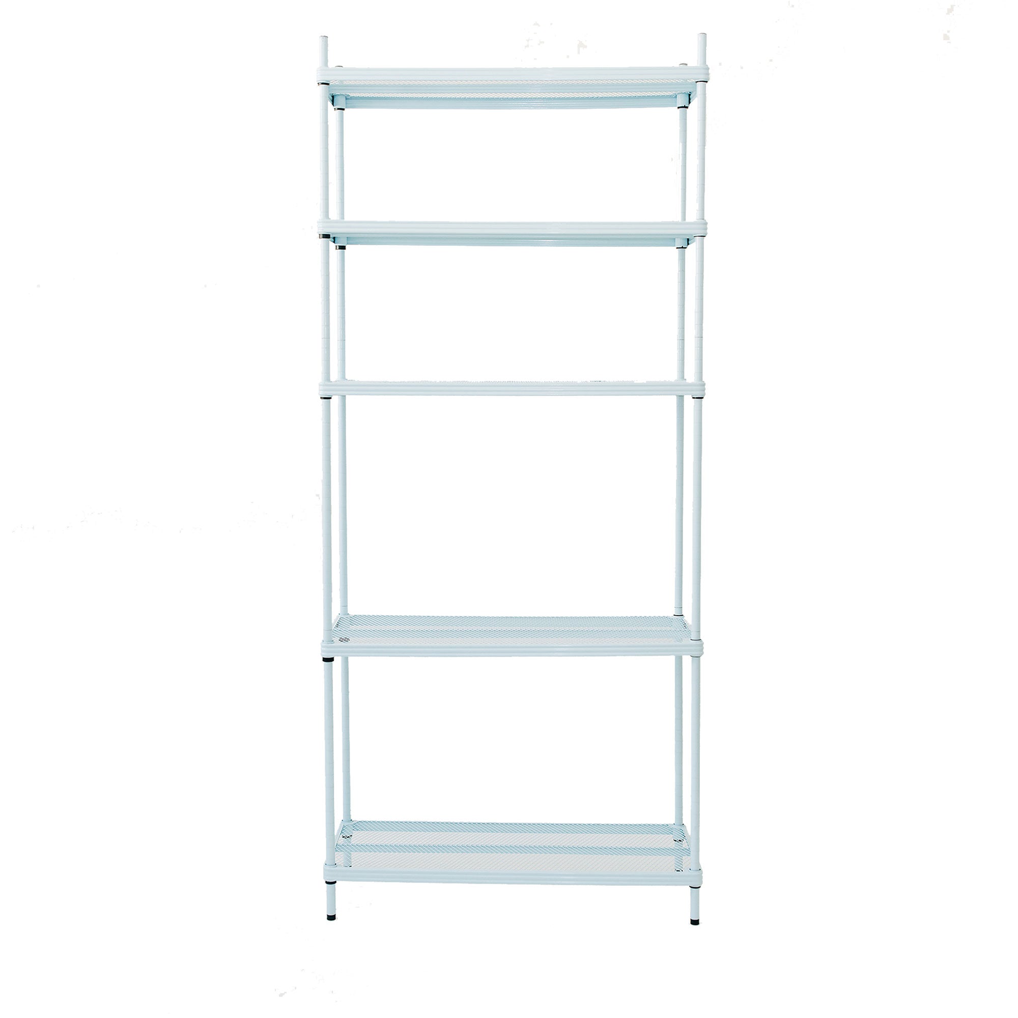Design Ideas MeshWorks 5 Tier Metal Storage Shelving Unit Rack Bookshelf, Blue - VMInnovations