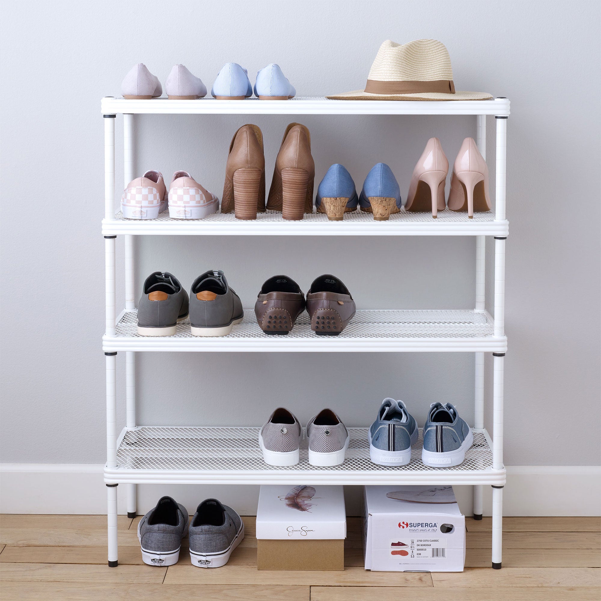 Design Ideas MeshWorks 2 Tier Full-Size Storage Shelving Unit Rack, Open Box) - VMInnovations