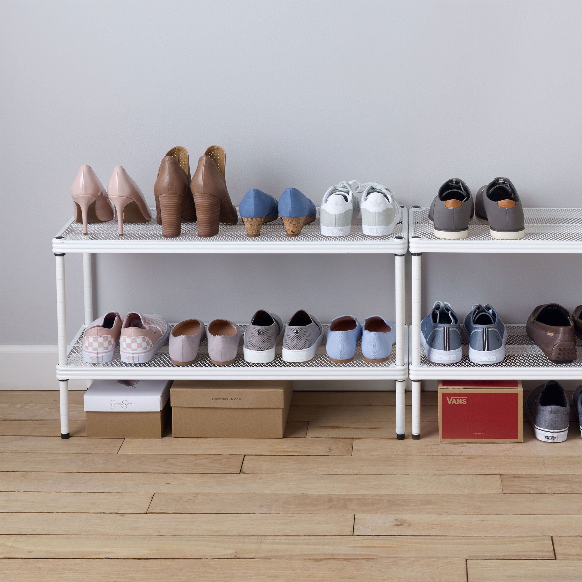 Design Ideas MeshWorks 2 Tier Full-Size Storage Shelving Unit Rack, Open Box) - VMInnovations