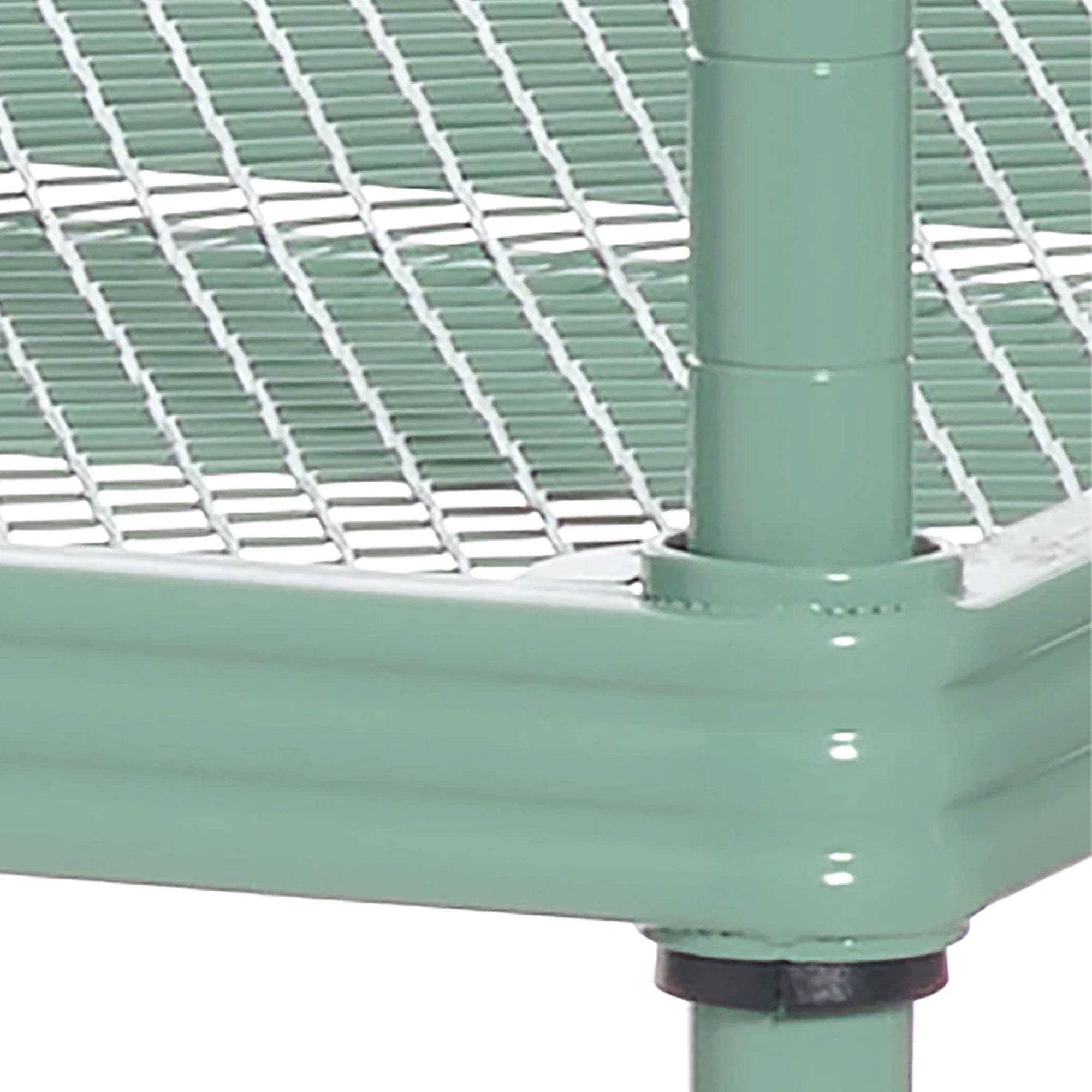 Design Ideas MeshWorks 2 Tier Full Size Metal Storage Shelving Unit, Sage Green - VMInnovations