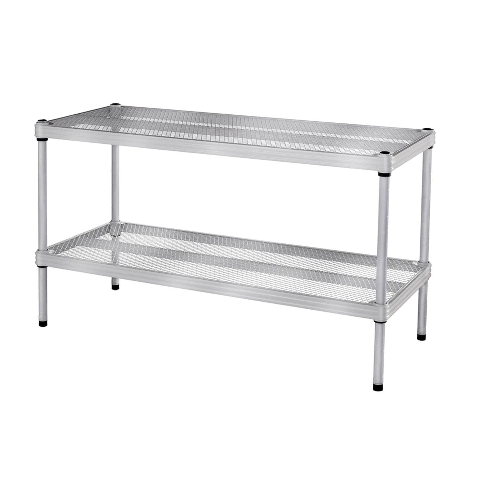 Design Ideas 2 Tier Full-Size Metal Storage Shelving Unit Rack, Silver (Used) - VMInnovations