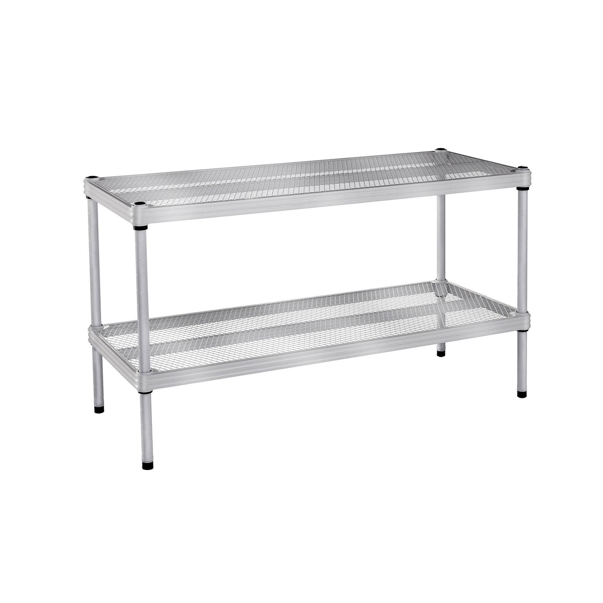 Design Ideas 2 Tier Full-Size Metal Storage Shelving Unit Rack, Silver (Used) - VMInnovations