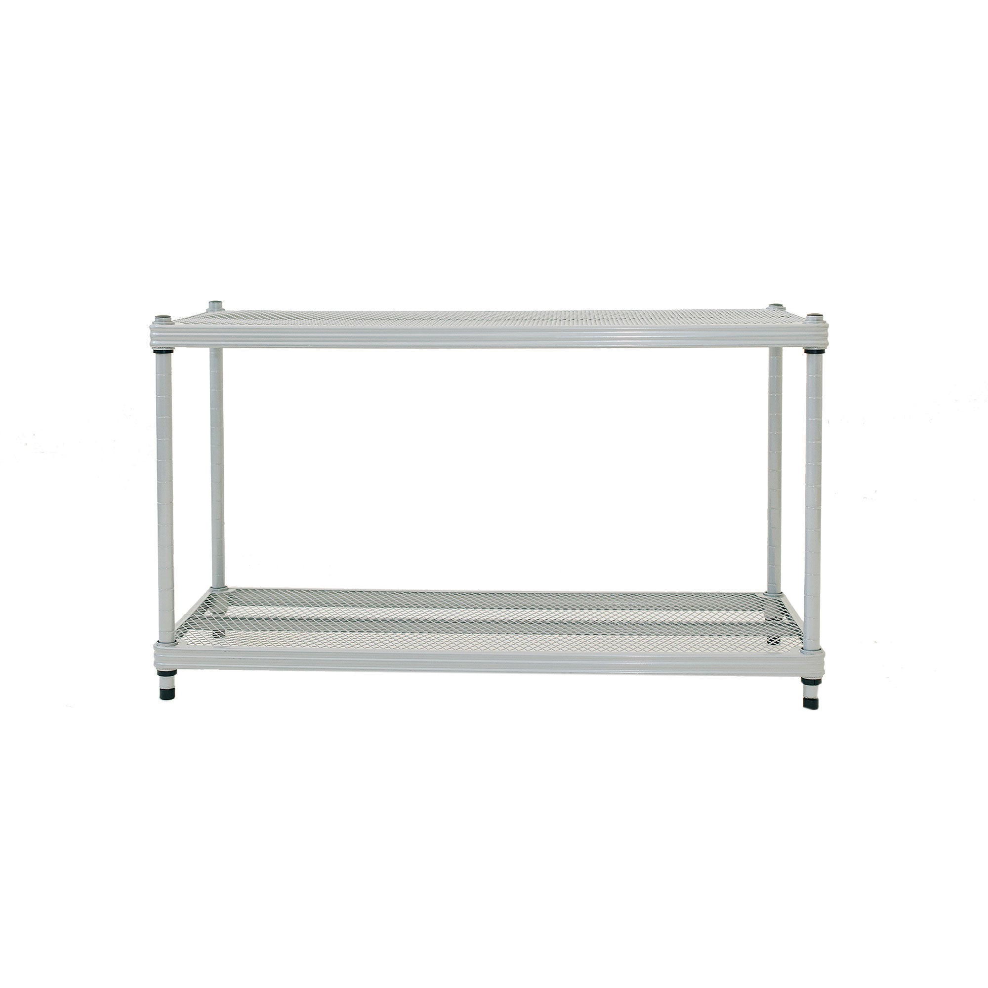 Design Ideas 2 Tier Full-Size Metal Storage Shelving Unit Rack, Silver (Used) - VMInnovations