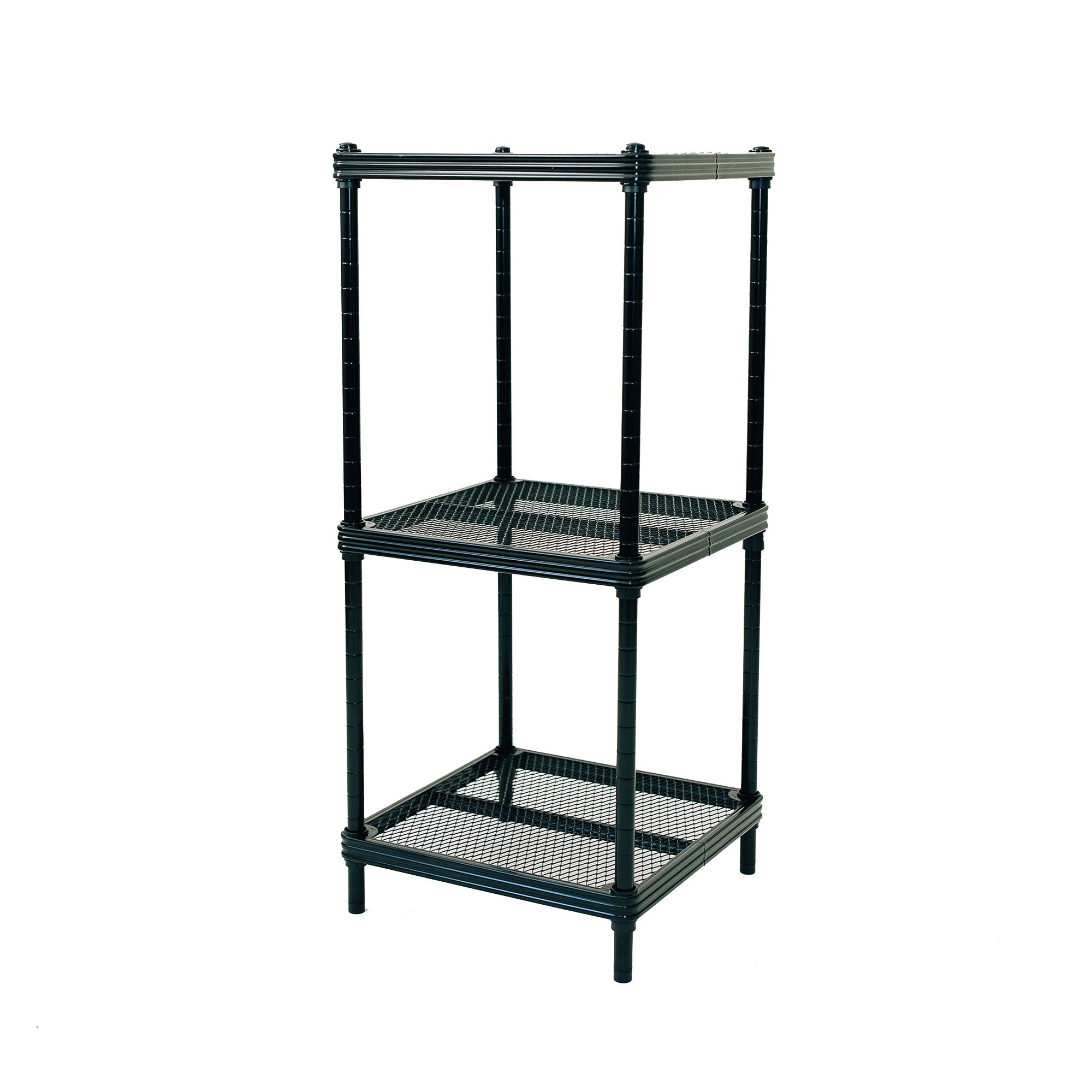 Design Ideas MeshWorks 3 Tier Tower Metal Storage Shelving Unit Rack, Black - VMInnovations