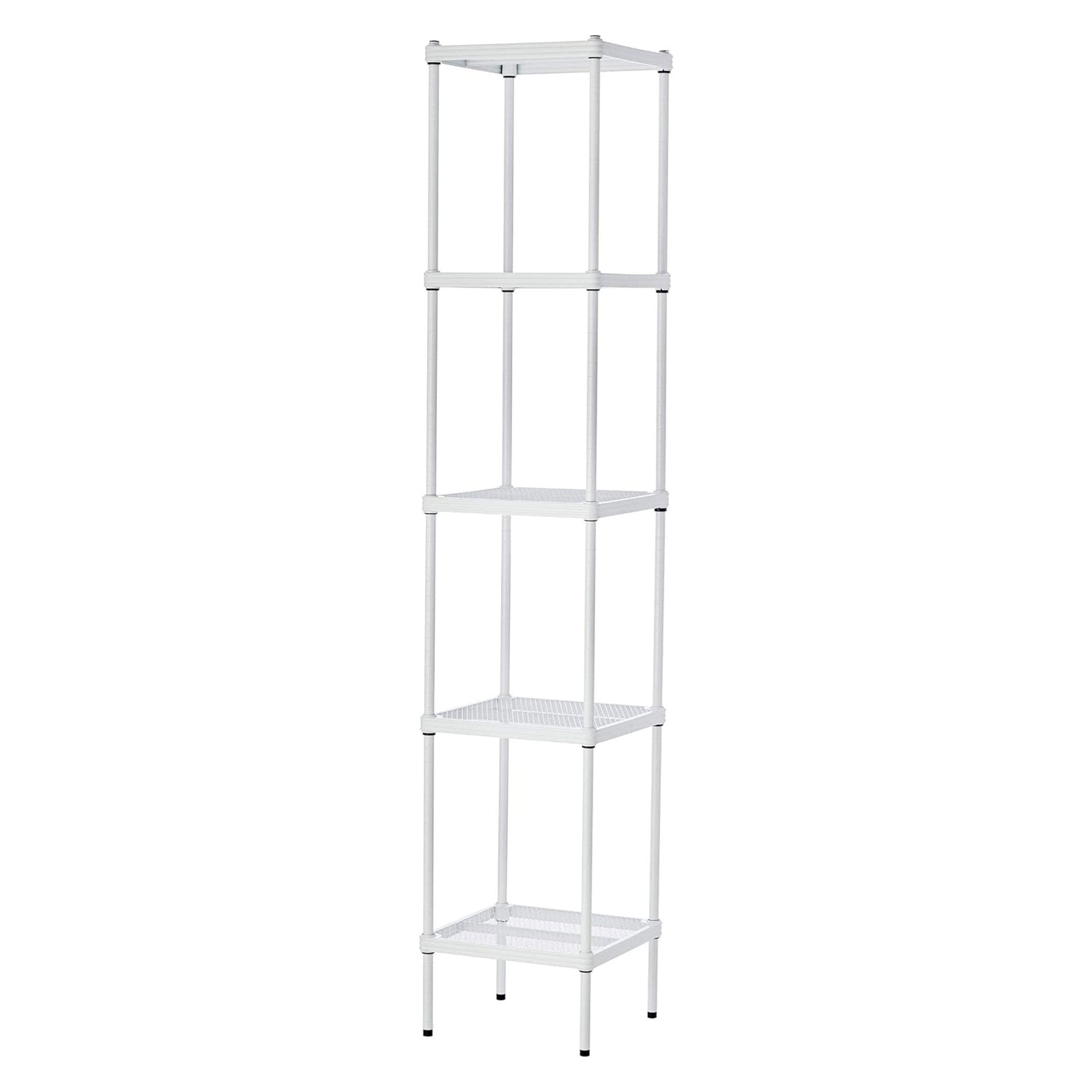 Design Ideas 5 Tier Tower Metal Storage Shelving Unit Rack, White (For Parts) - VMInnovations